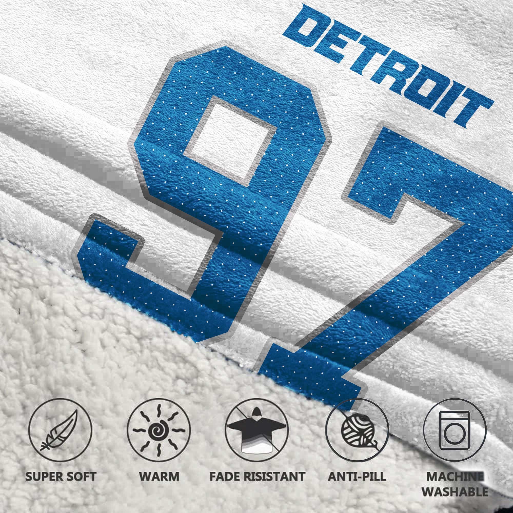 Adult 97 Detroit Football Unisex Blanket Hoodie