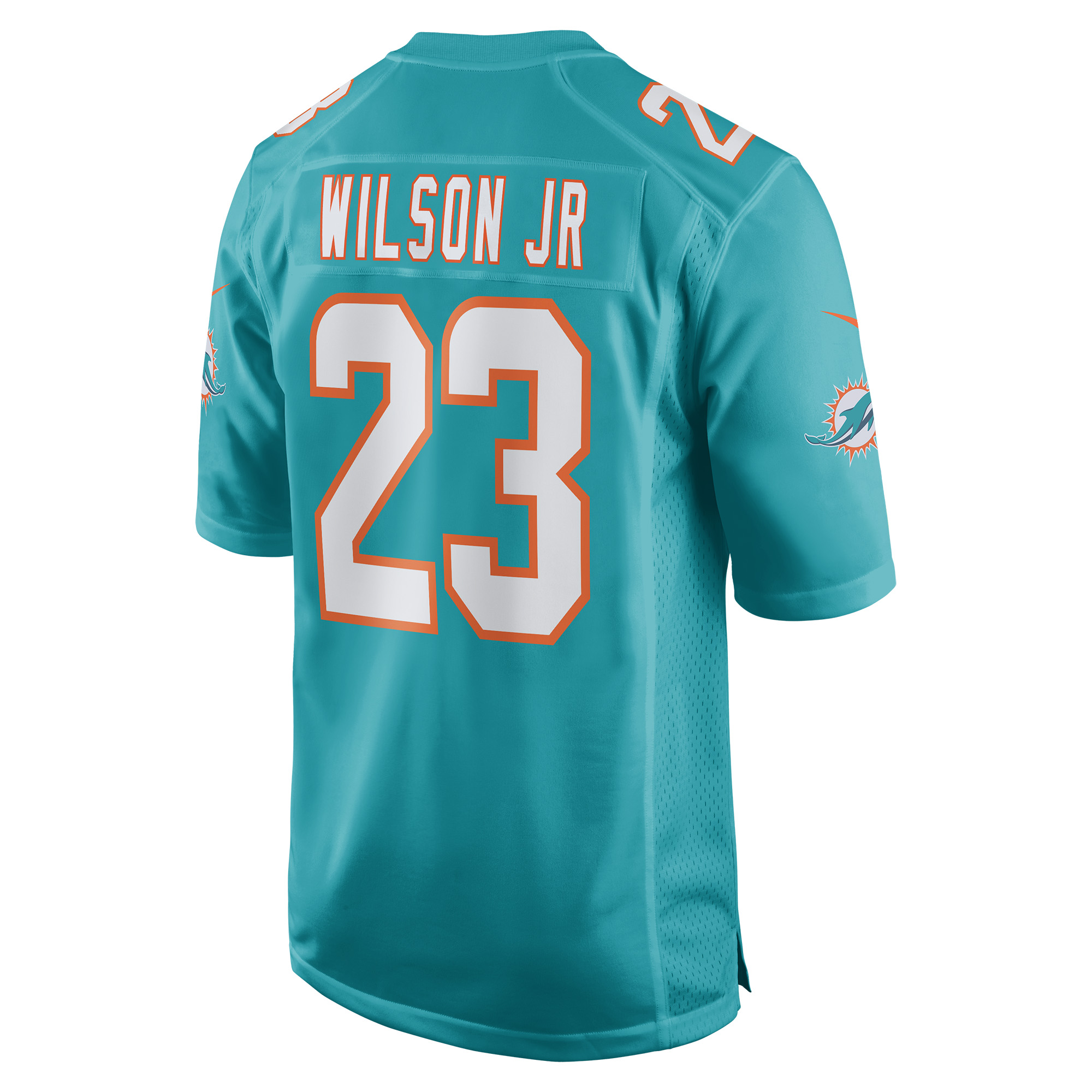 Jeff Wilson Jr. Miami Dolphins Game Player Jersey - Aqua