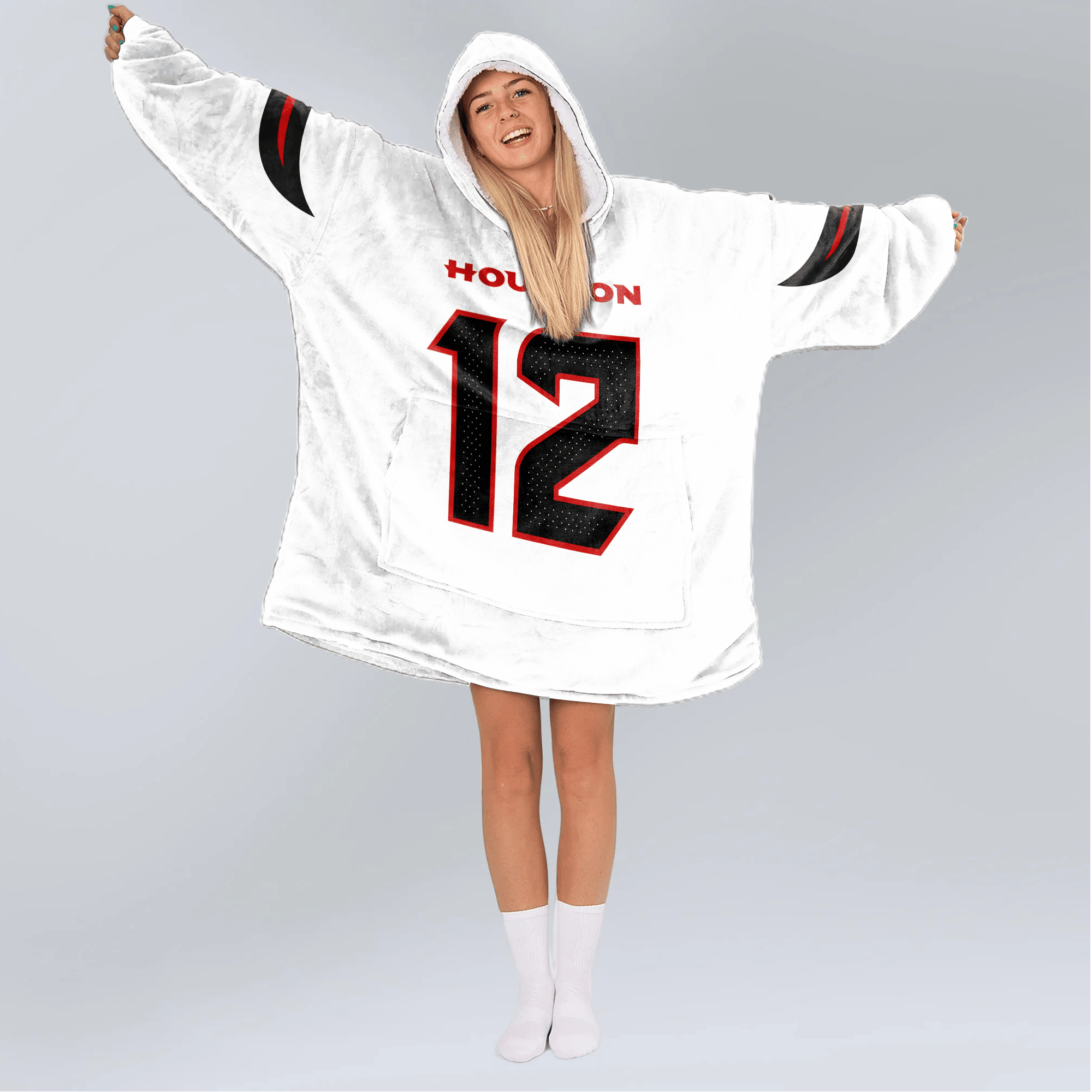 Adult N.C 12 Houston Football Unisex Blanket Hoodie