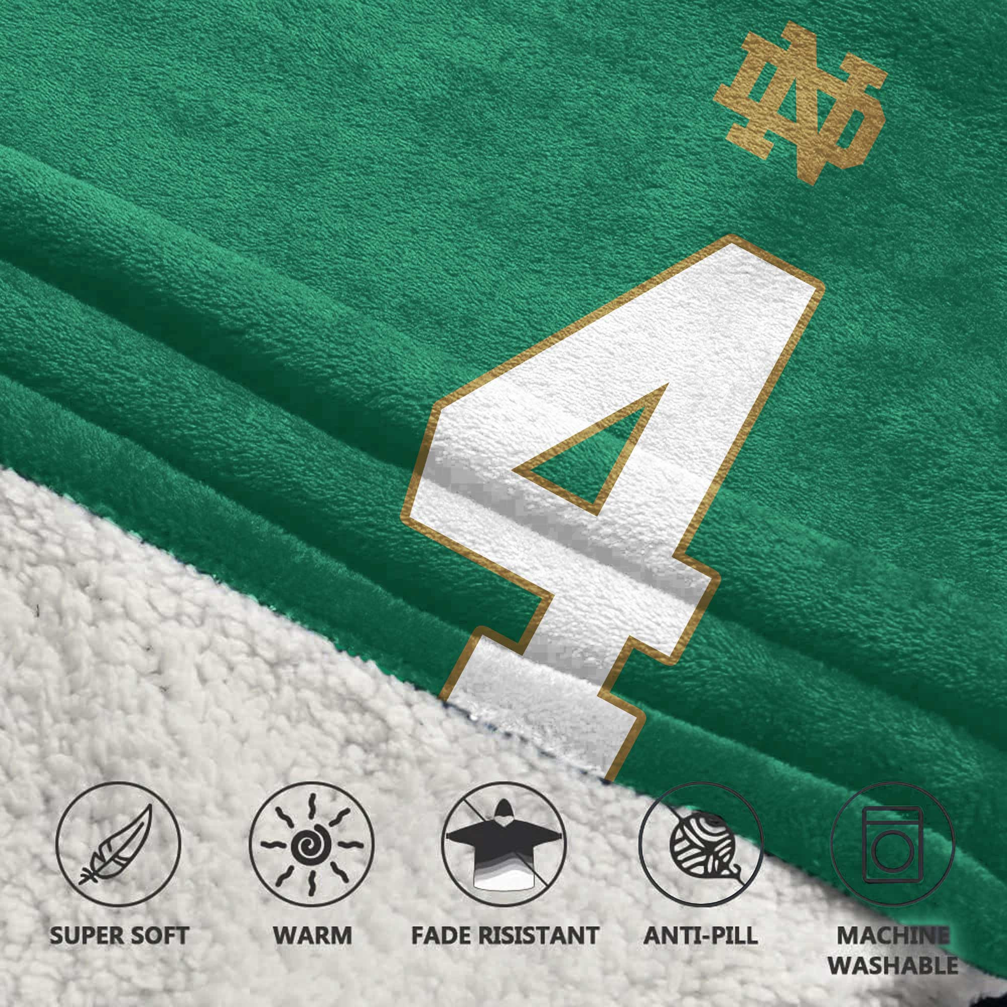 Adult 4 Notre Dame Football Unisex Blanket Hoodie