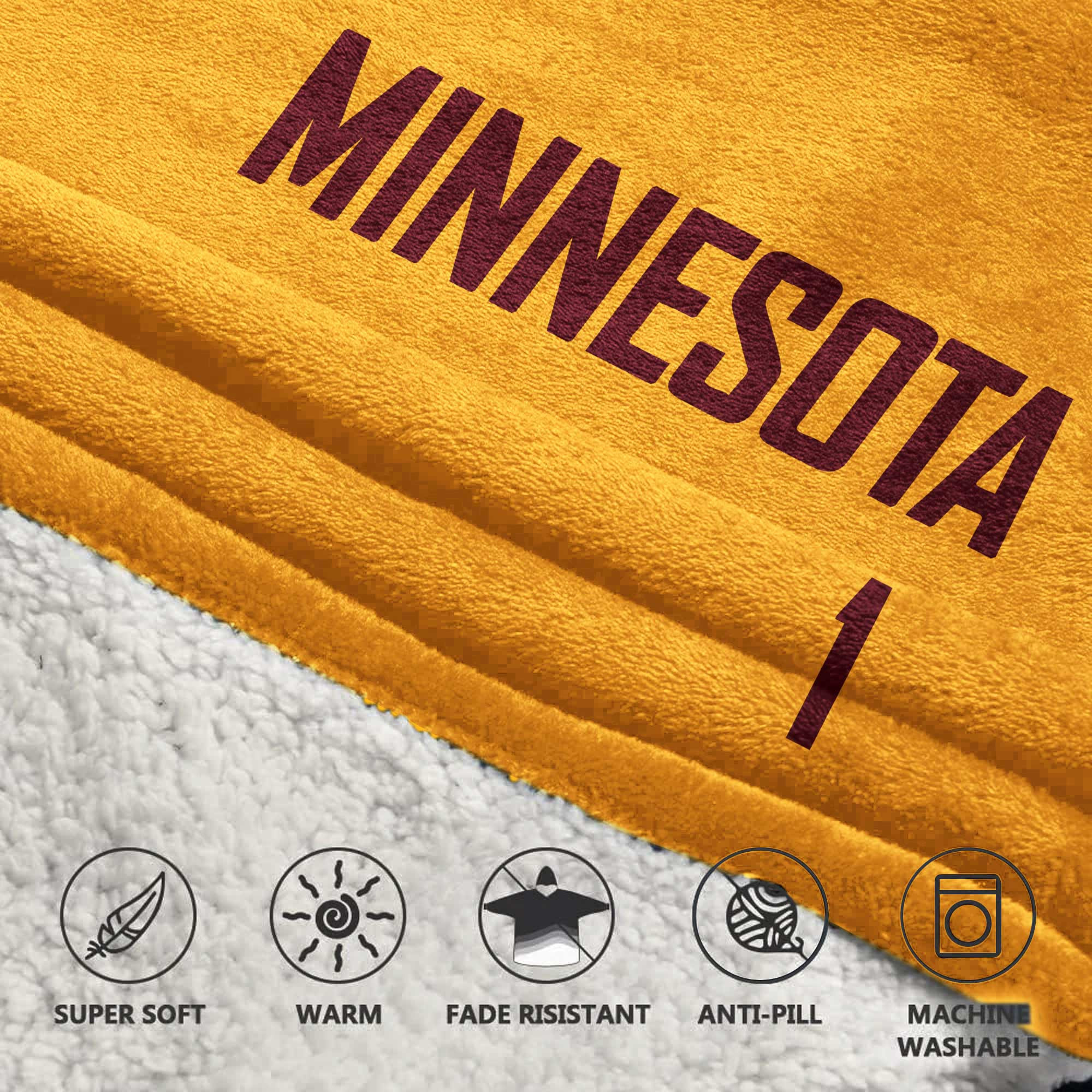 Kid 1 Minnesota Football Unisex Blanket Hoodie