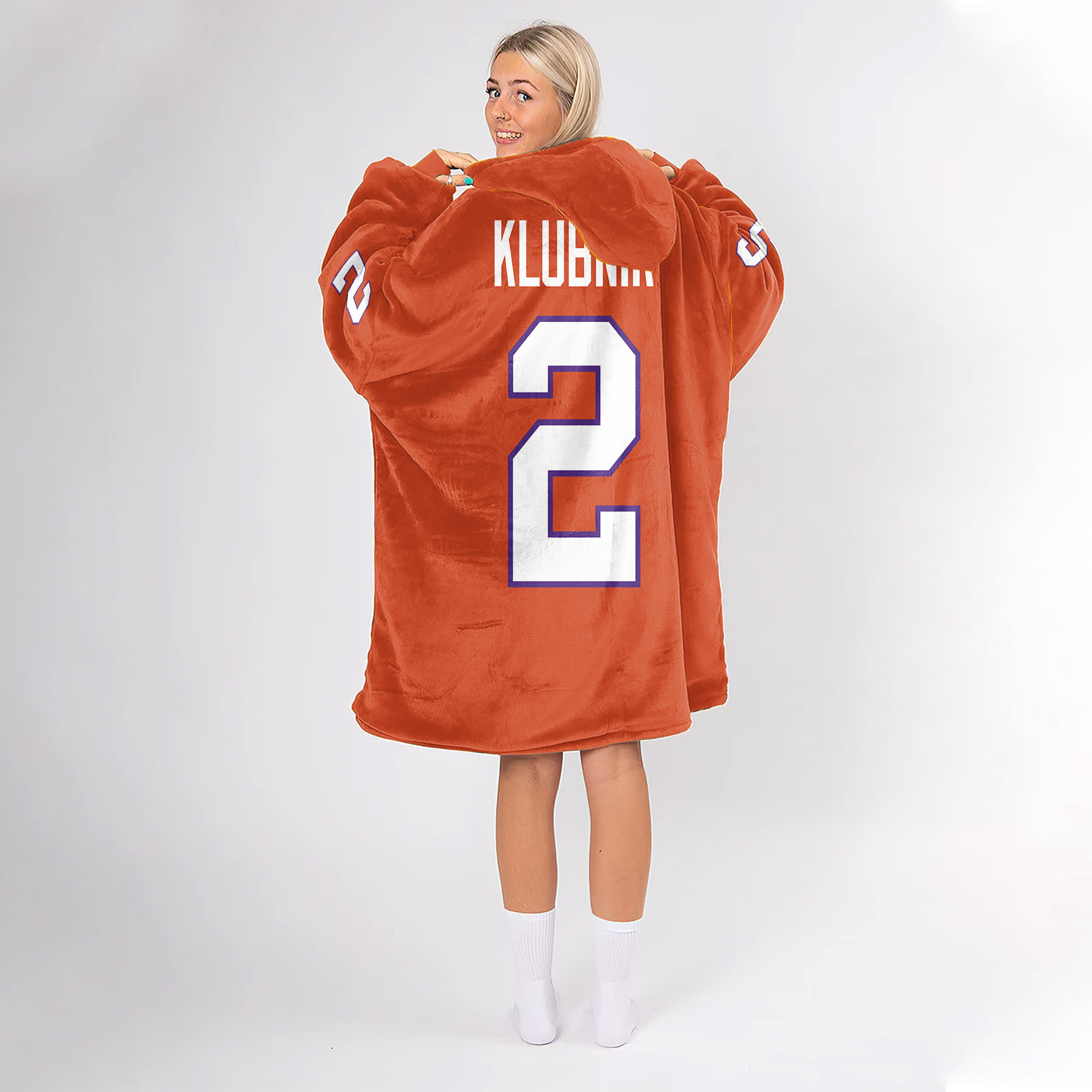 Adult 2 Clemson Football Unisex Blanket Hoodie