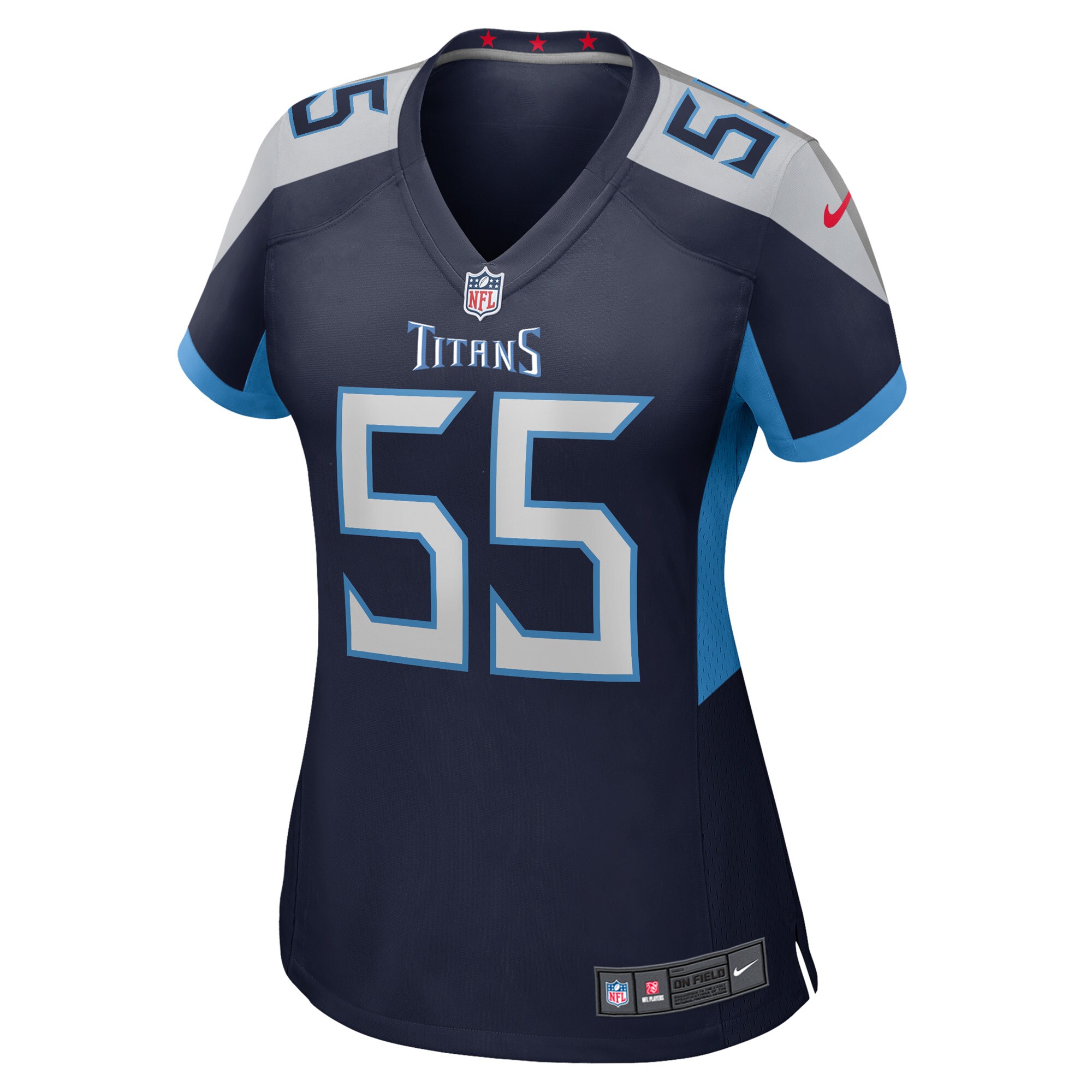 Aaron Brewer Tennessee Titans  Women's Game Player Jersey - Navy