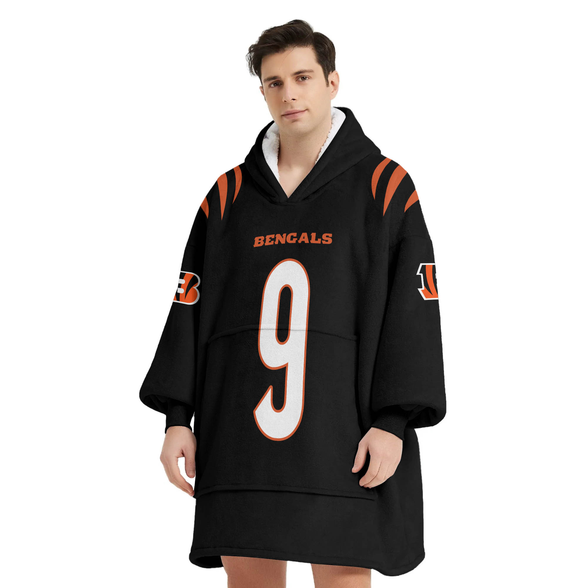 Adult J.B 9 Cincinnati Football Unisex Blanket Hoodie