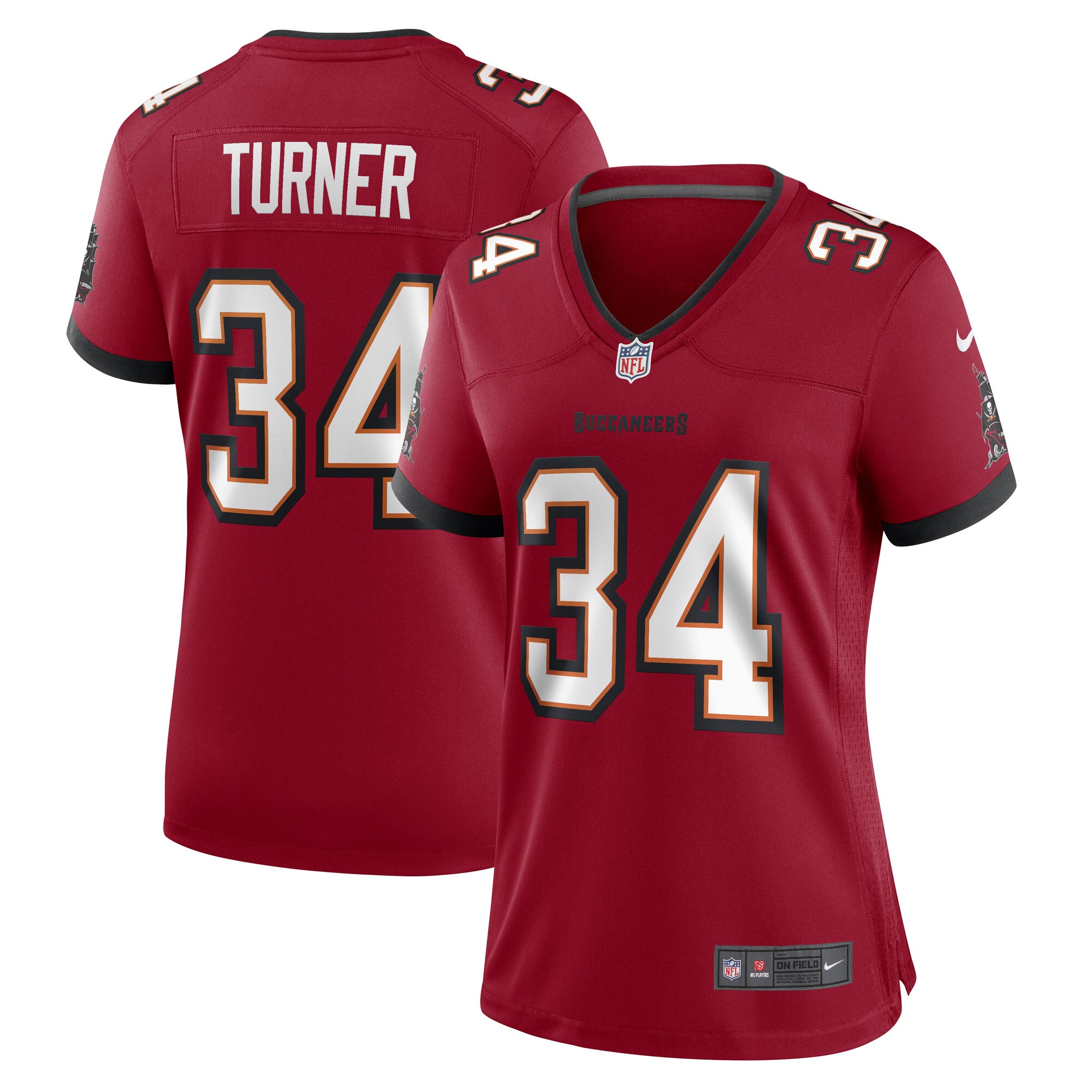 Nolan Turner Tampa Bay Buccaneers  Women's Game Player Jersey - Red