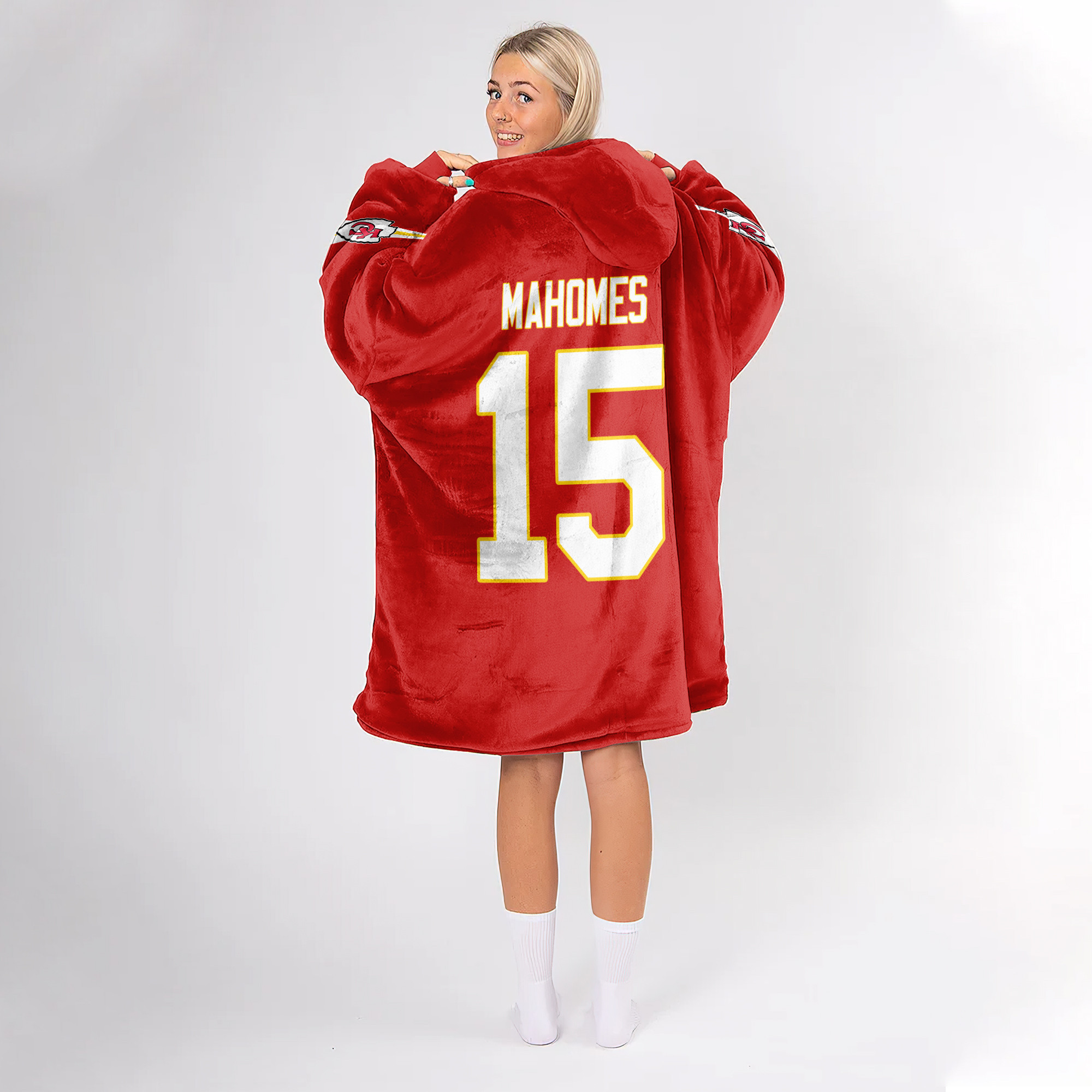Adult 15 Ready To Roll Kansas City Football Unisex Blanket Hoodie