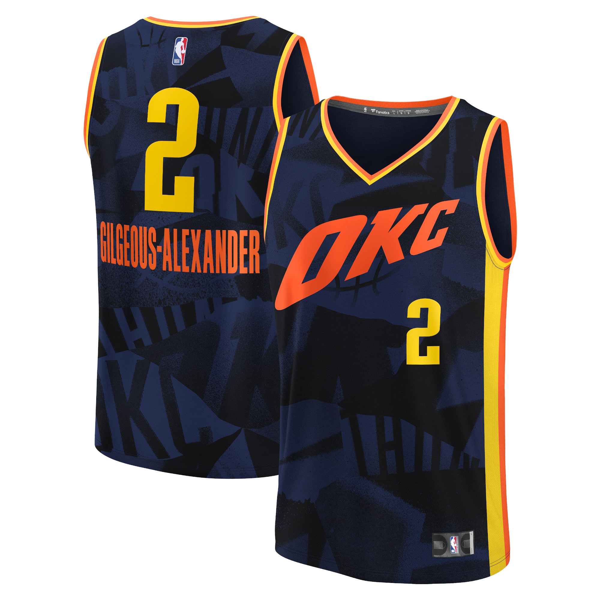Unisex Oklahoma City Thunder Shai Gilgeous-Alexander  Navy 2023/24 Fast Break Jersey - City Edition