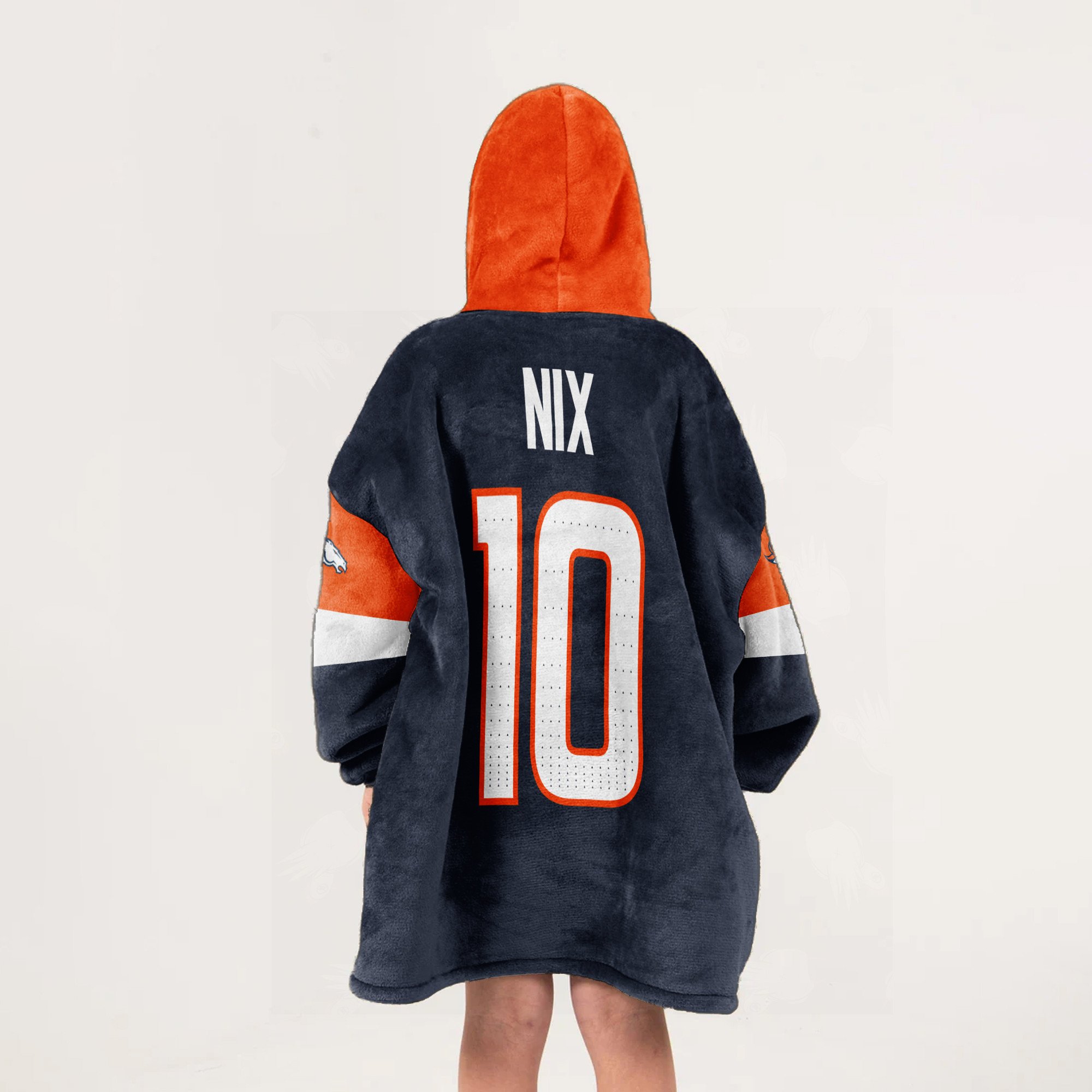 Adult 10 Denver Football Unisex Blanket Hoodie