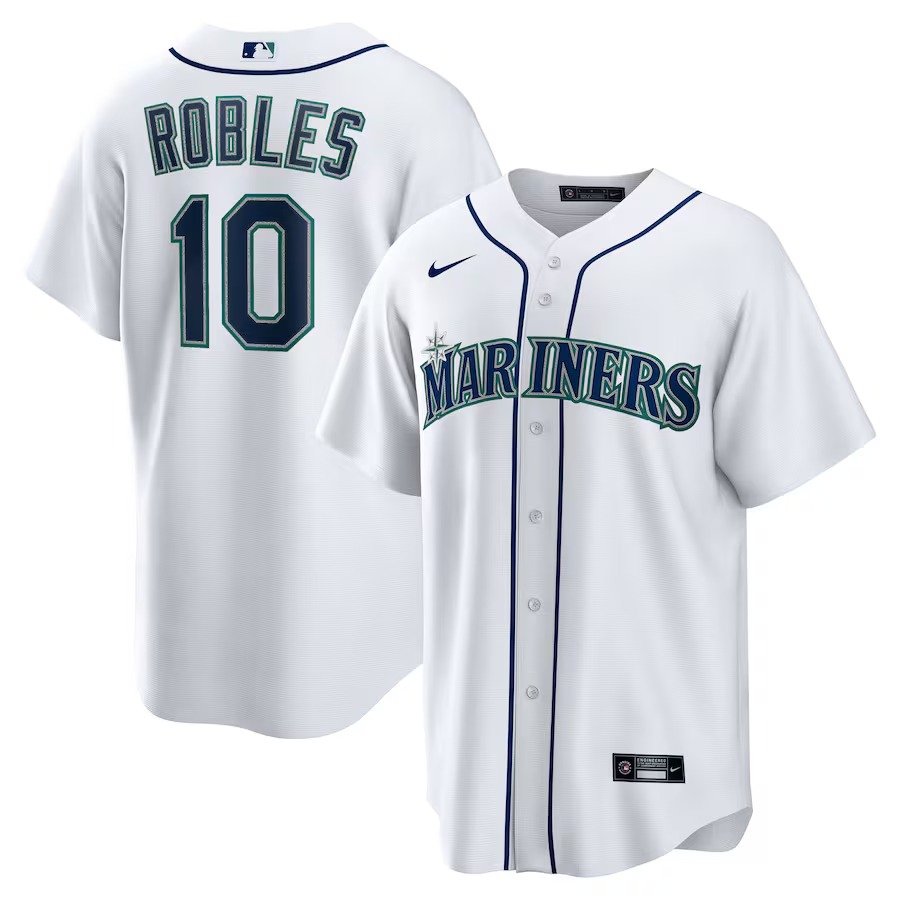 Men's #10 Victor Robles Seattle Mariners  Home White Jersey