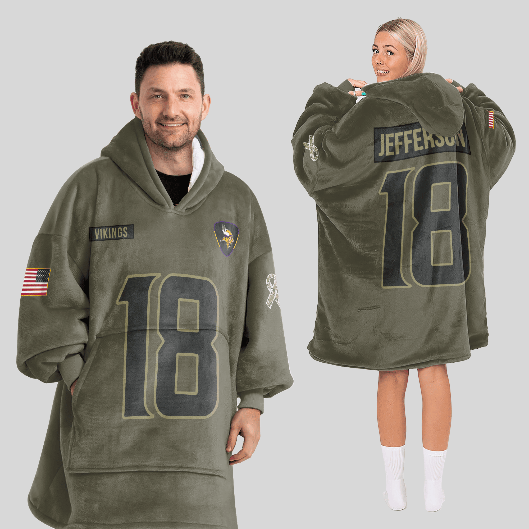 Army J.J 18 Minnesota Football Unisex Blanket Hoodie