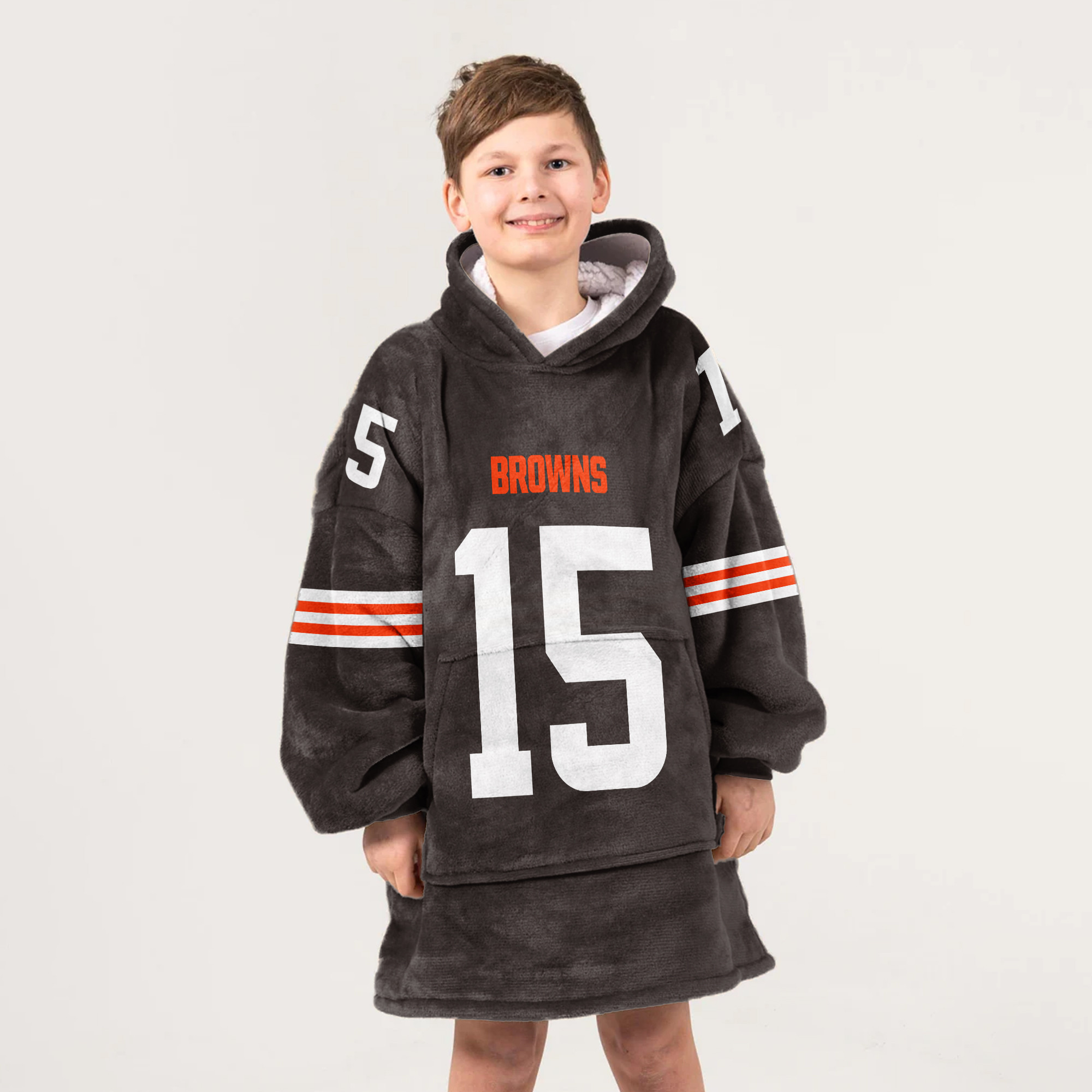 Kid J.F 15 Cleveland Football Unisex Blanket Hoodie