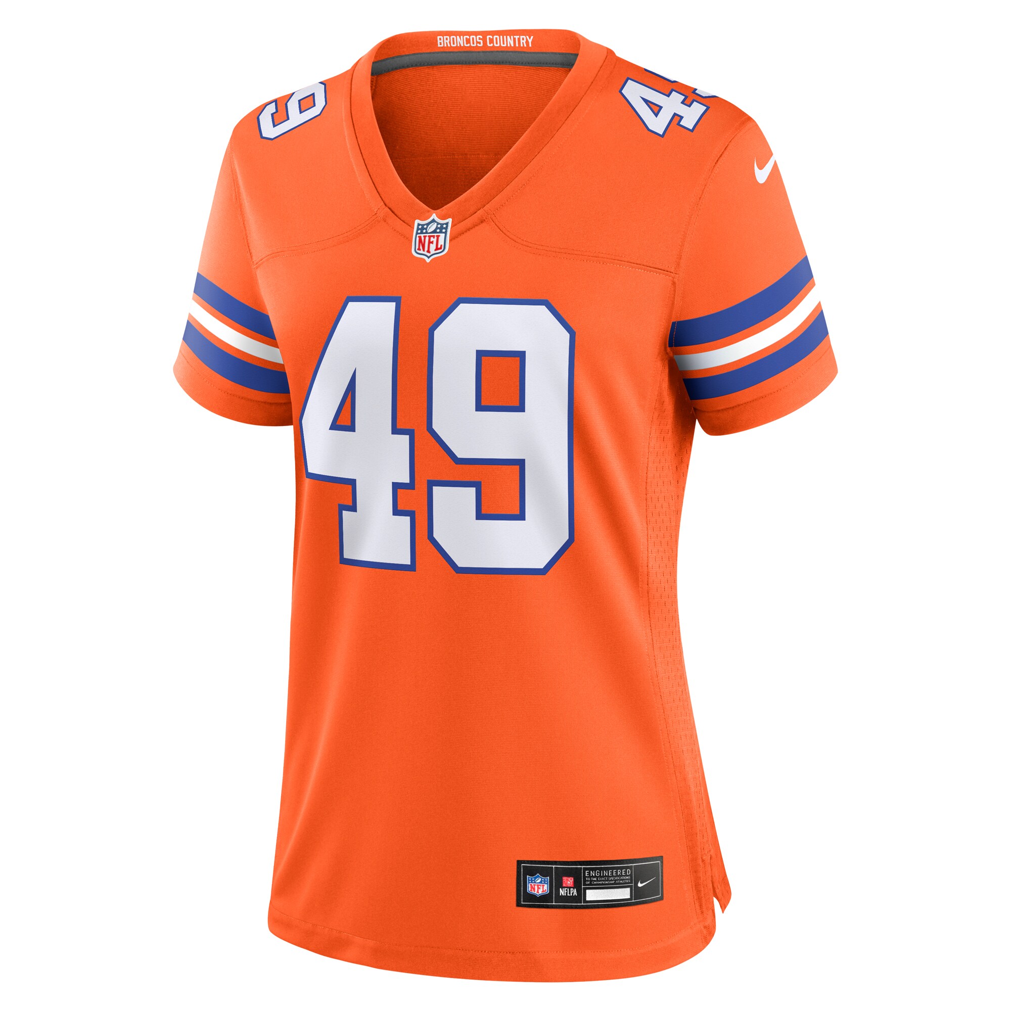 Dennis Smith Denver Broncos Women's Mile High Collection 1977 Throwback Retired Player Game Jersey - Orange