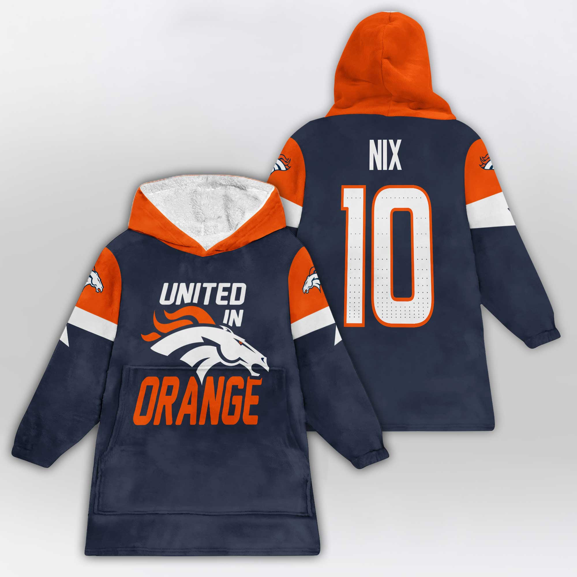 United In Orange Denver Football Unisex Blanket Hoodie