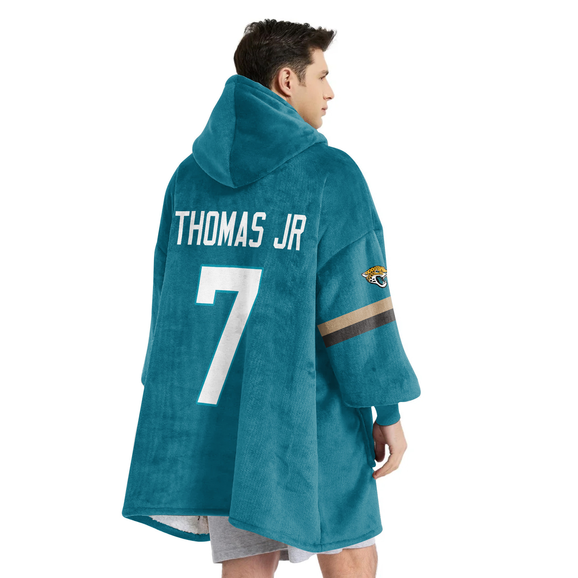 Adult 7 Jacksonville Football Unisex Blanket Hoodie