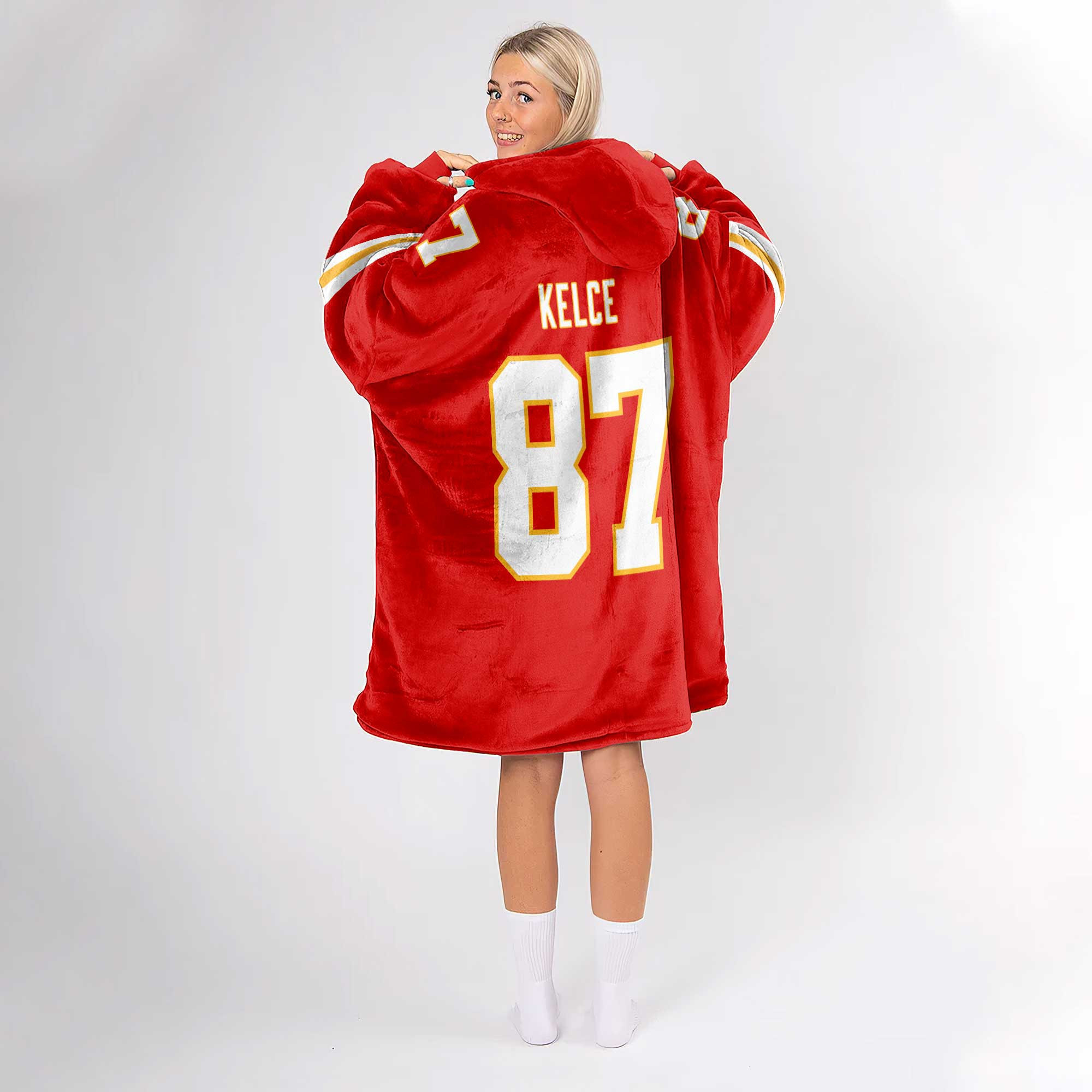 Adult T.K 87 Kansas City Football Unisex Blanket Hoodie