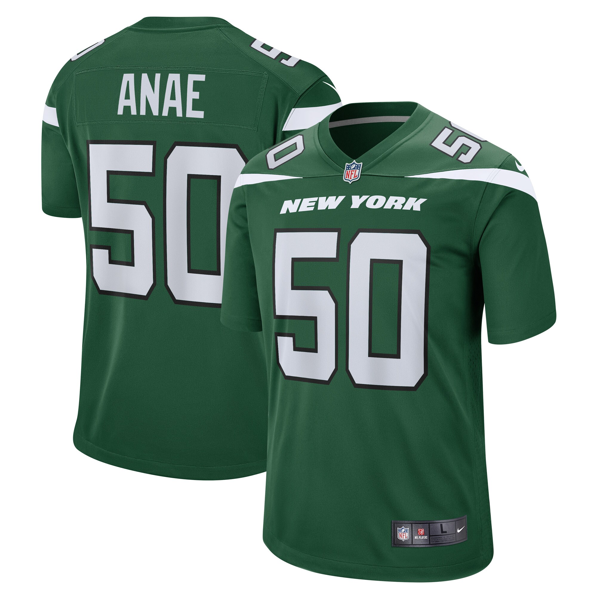 Bradlee Anae New York Jets  Women's Game Player Jersey - Gotham Green