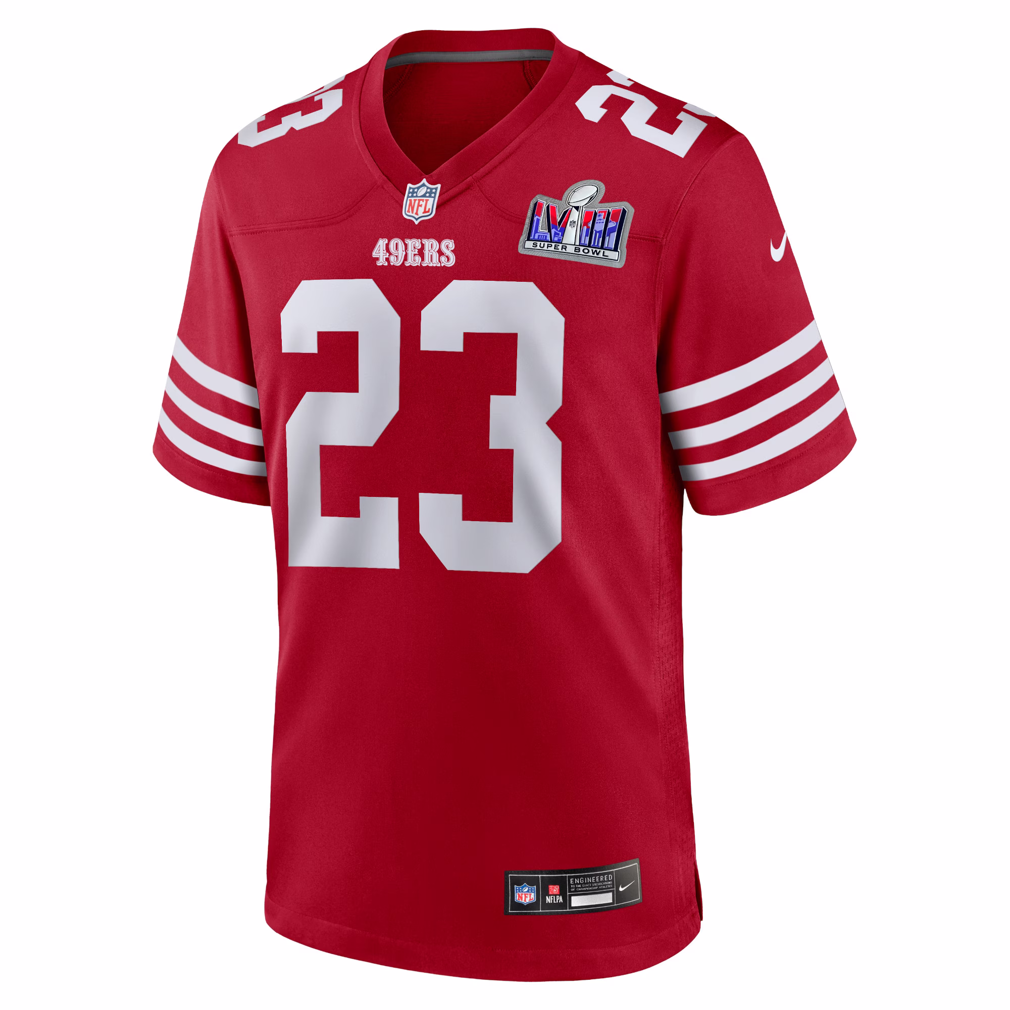 Christian McCaffrey San Francisco 49ers  2023 Super Bowl LVIII Game Jersey - Scarlet