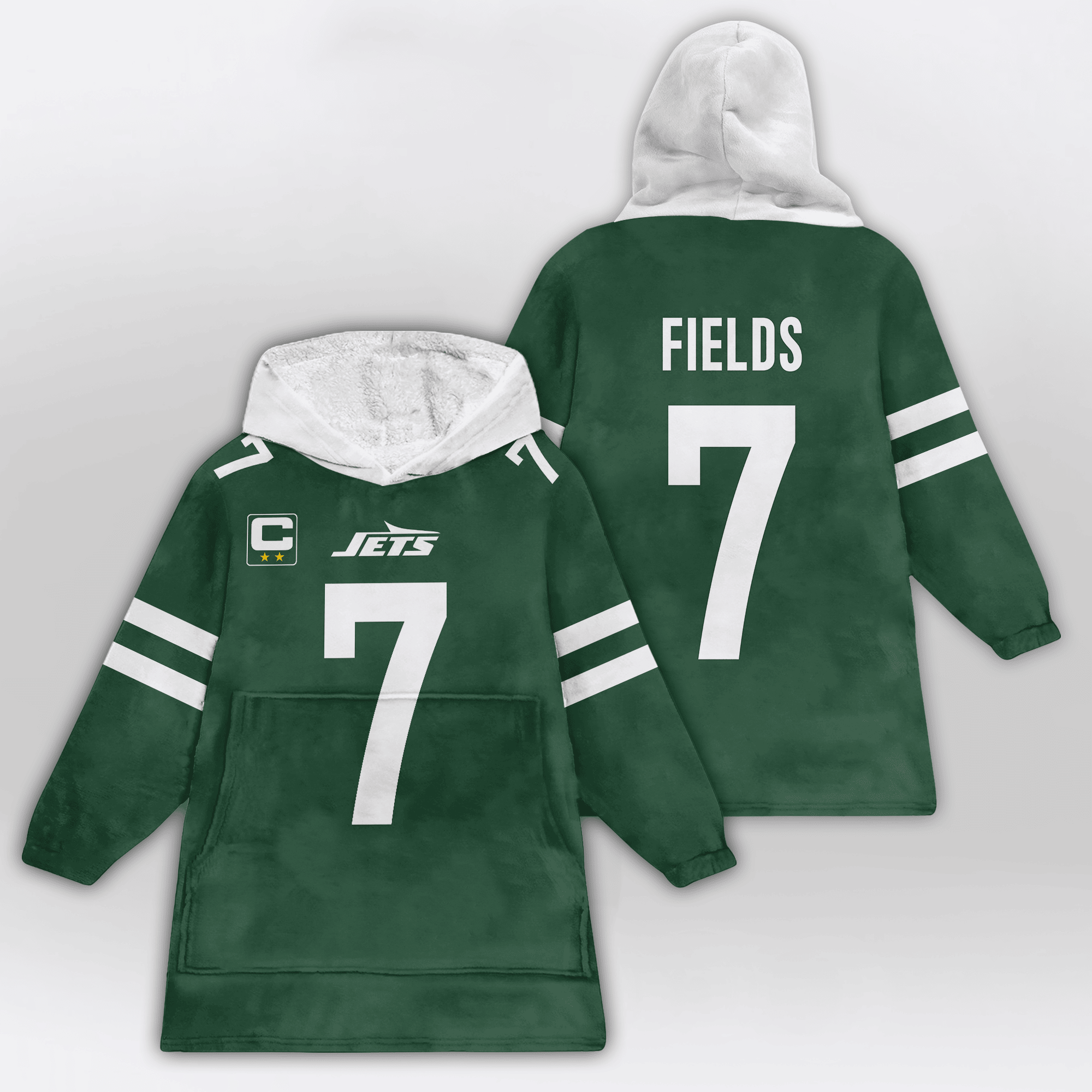 Adult J.F 7 Captain New York J Football Unisex Blanket Hoodie
