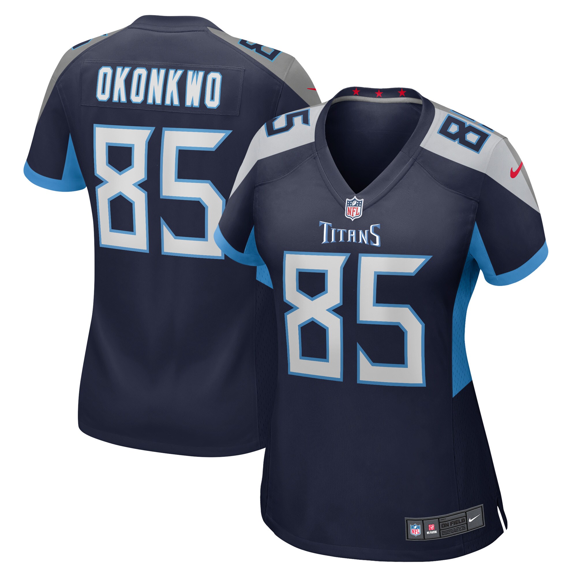 Chigoziem Okonkwo Tennessee Titans  Women's Game Player Jersey - Navy