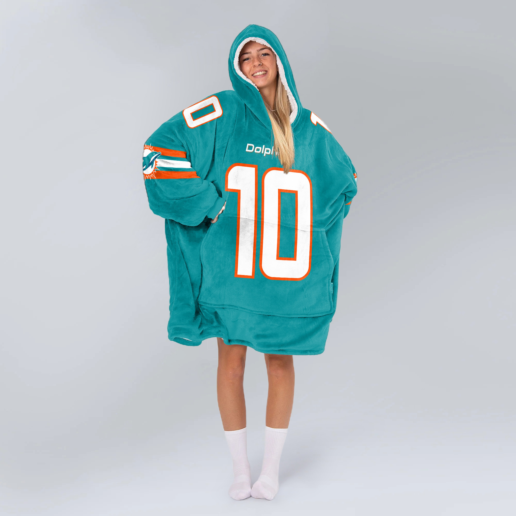 Adult T.H 10 Miami Football Unisex Blanket Hoodie