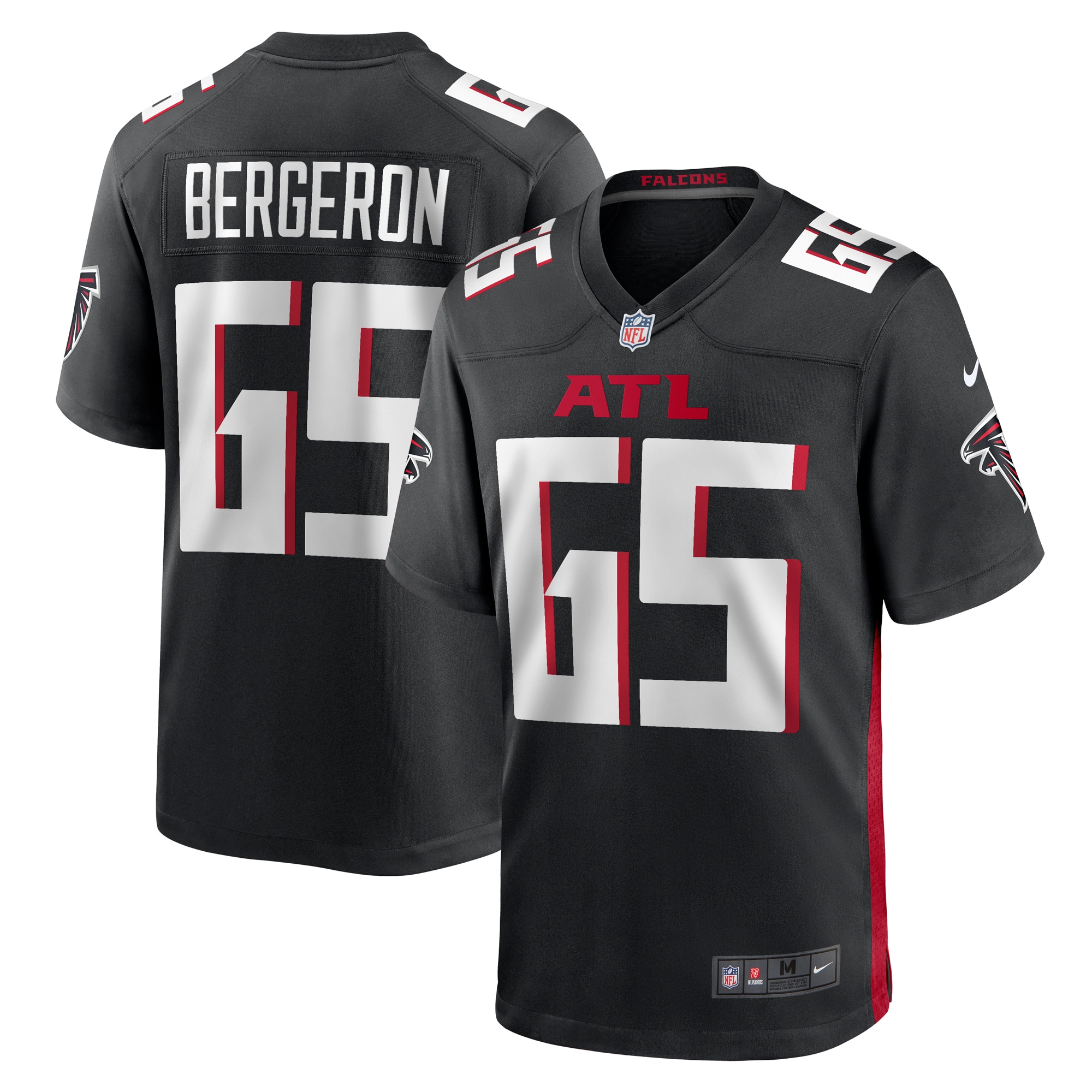 Matthew Bergeron Atlanta Falcons Team Game Jersey -  Black