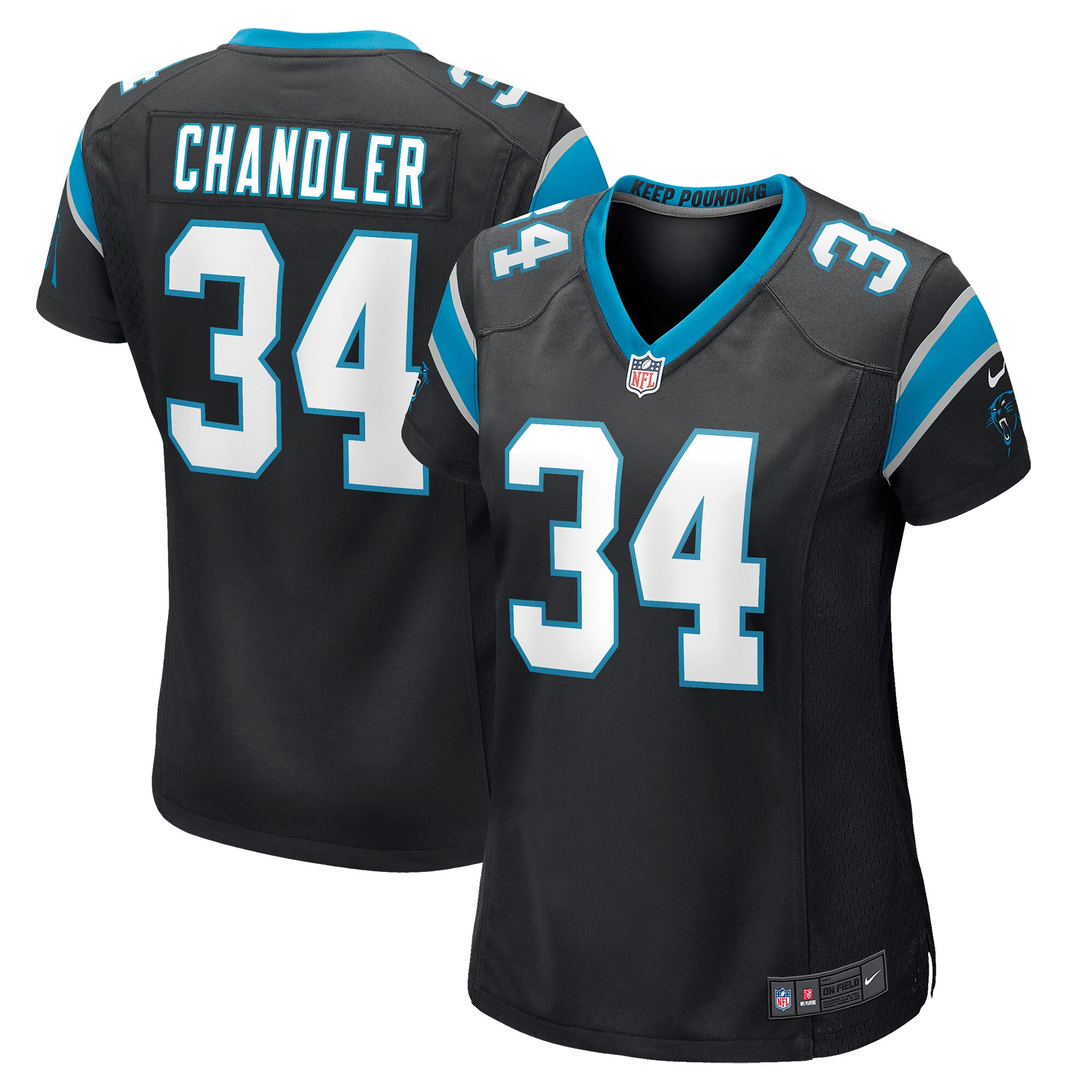 Sean Chandler Carolina Panthers  Women's Game Jersey - Black