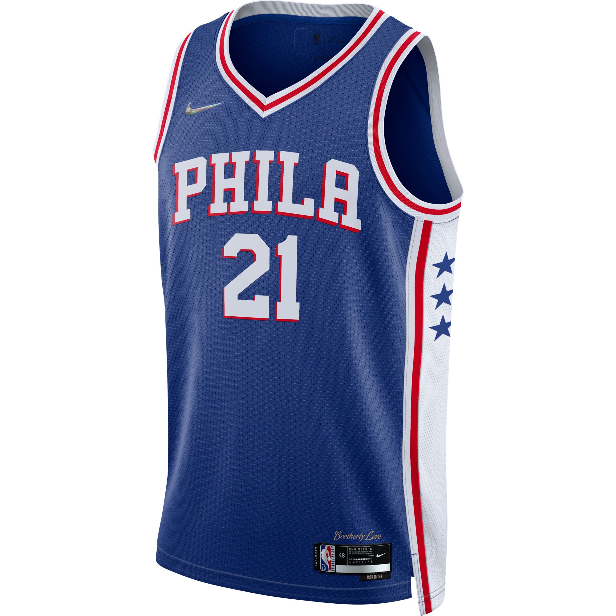 Joel Embiid Philadelphia 76ers  2021/22 Diamond Swingman Jersey - Icon Edition - Royal