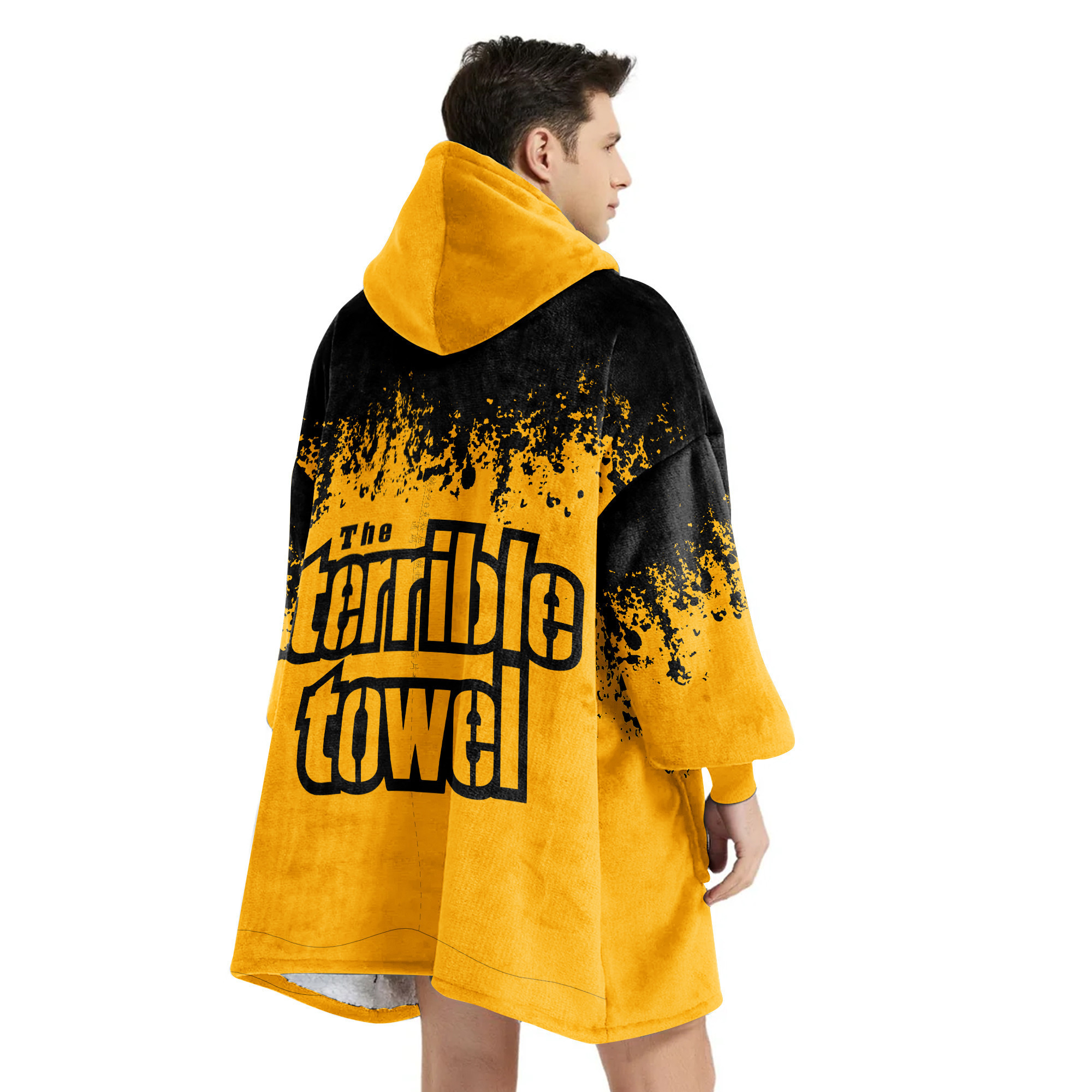 Adult Terrible Towel Pittsburgh Football Unisex Blanket Hoodie