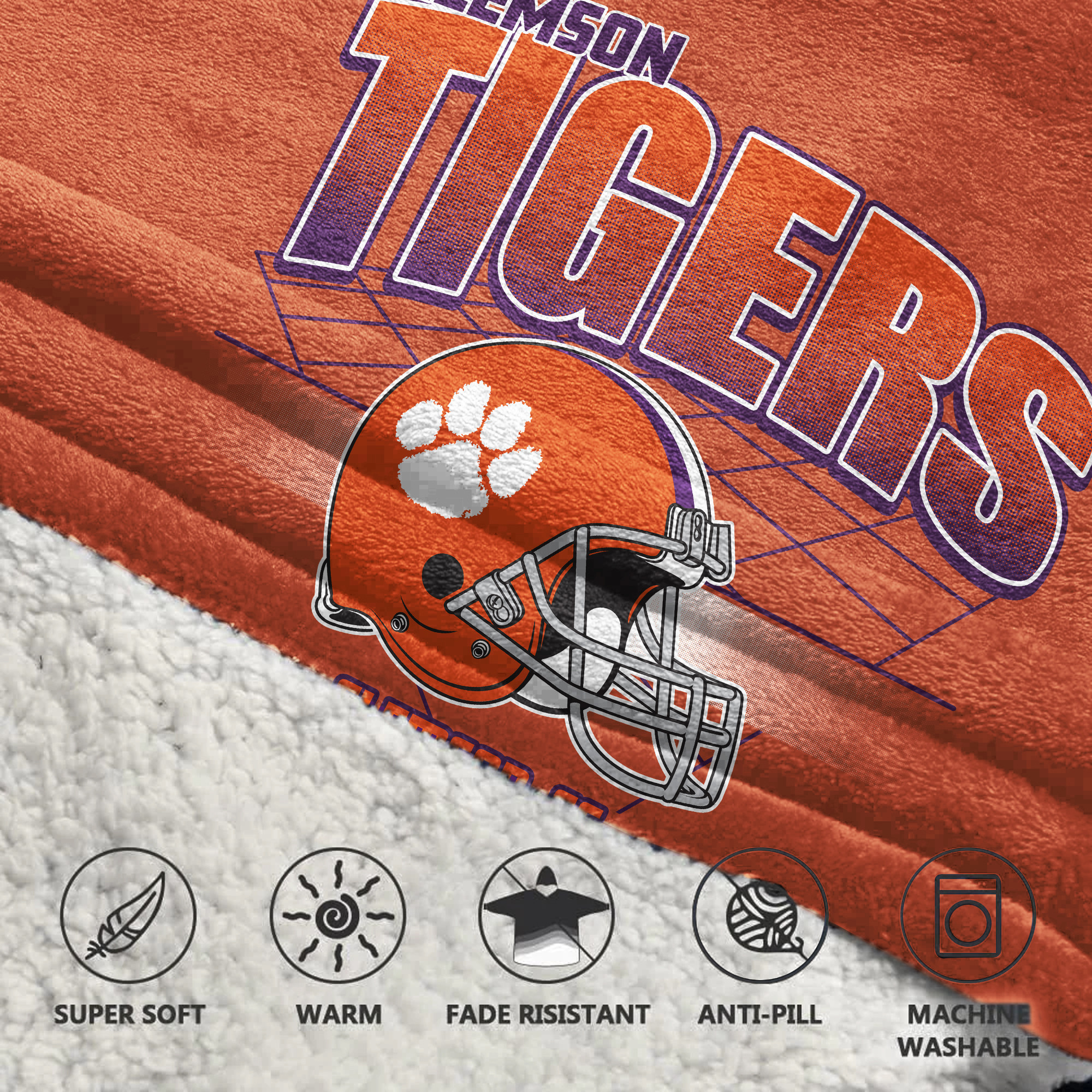 Adult Clemson Football Unisex Blanket Hoodie