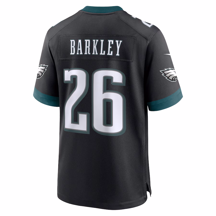 Men's Philadelphia Eagles #26 Saquon Barkley Black Alternate Game Jersey