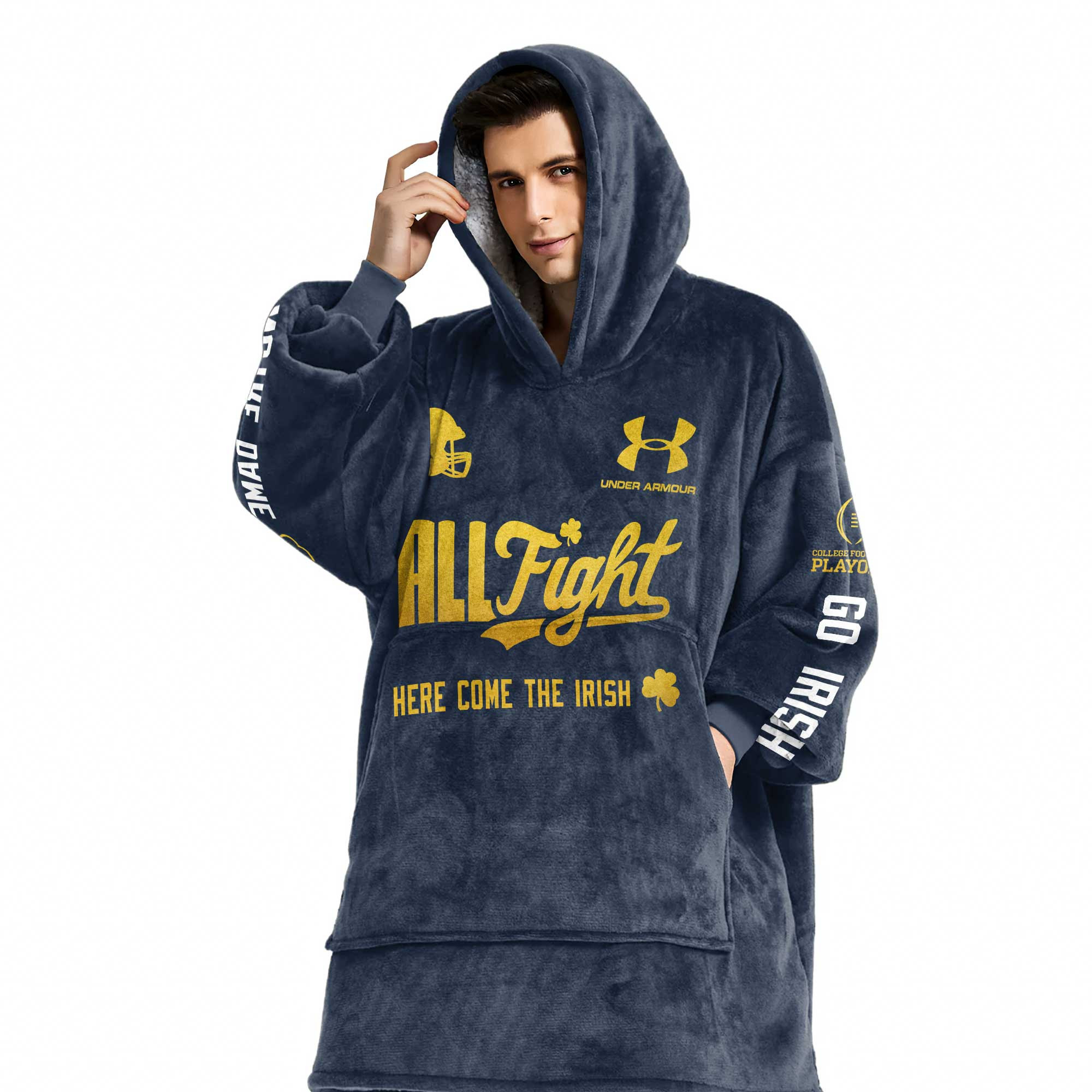 Adult Champions Notre Dame Football Unisex Blanket Hoodie