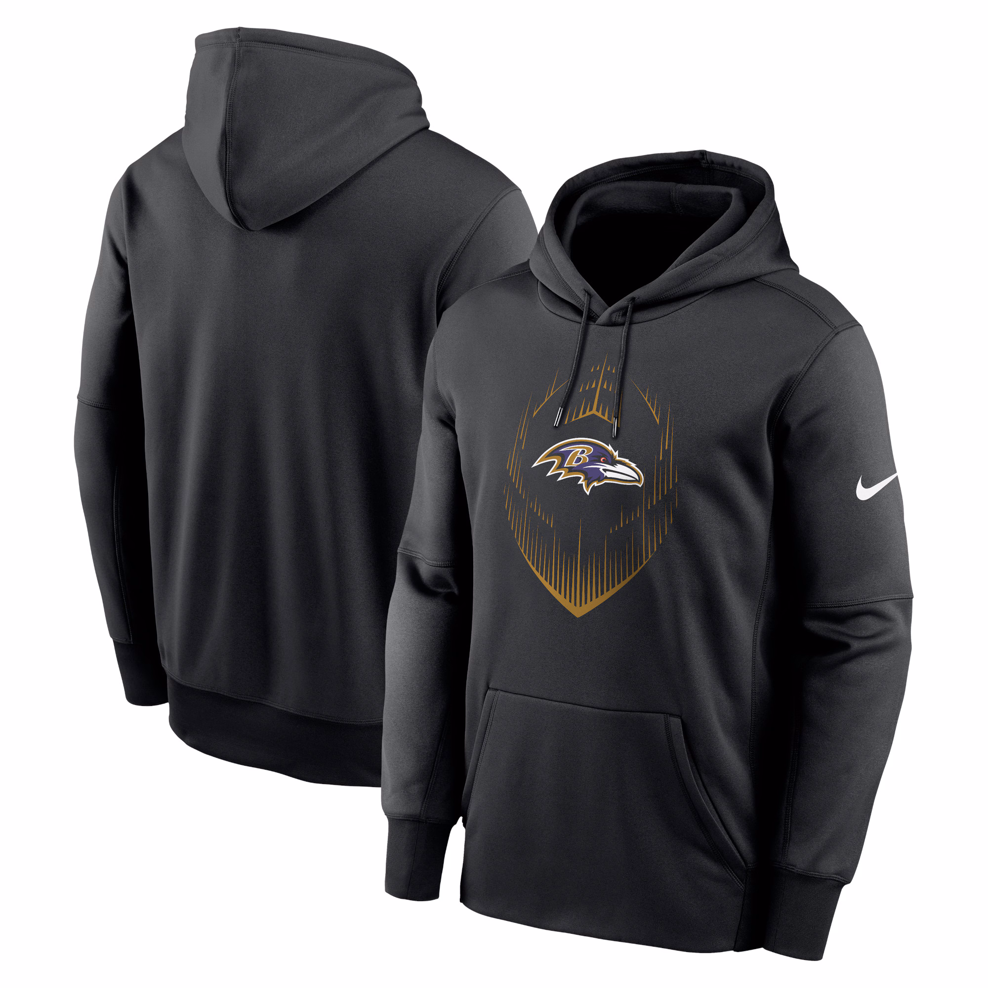 Baltimore Ravens Icon Performance Pullover Hoodie - Black