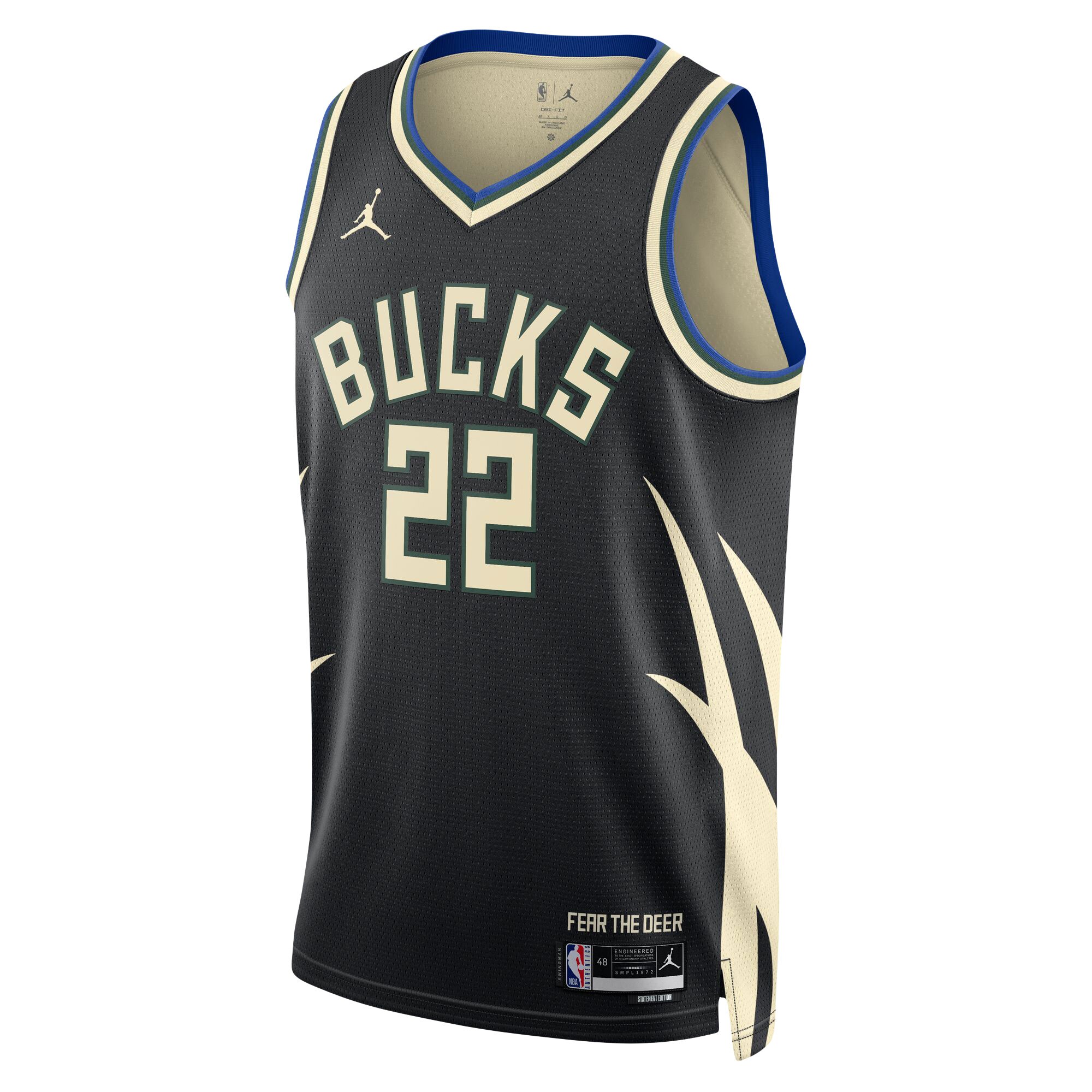Khris Middleton 2022/23 Milwaukee Bucks  Unisex Swingman Jersey - Statement Edition - Black