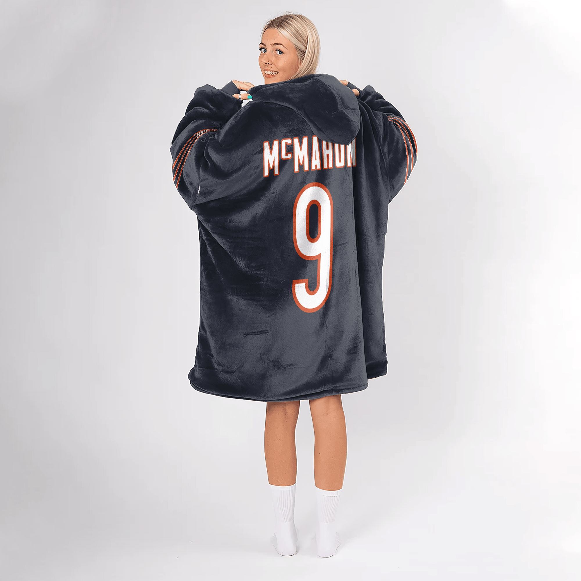 Adult J.M 9 Chicago Football Unisex Blanket Hoodie