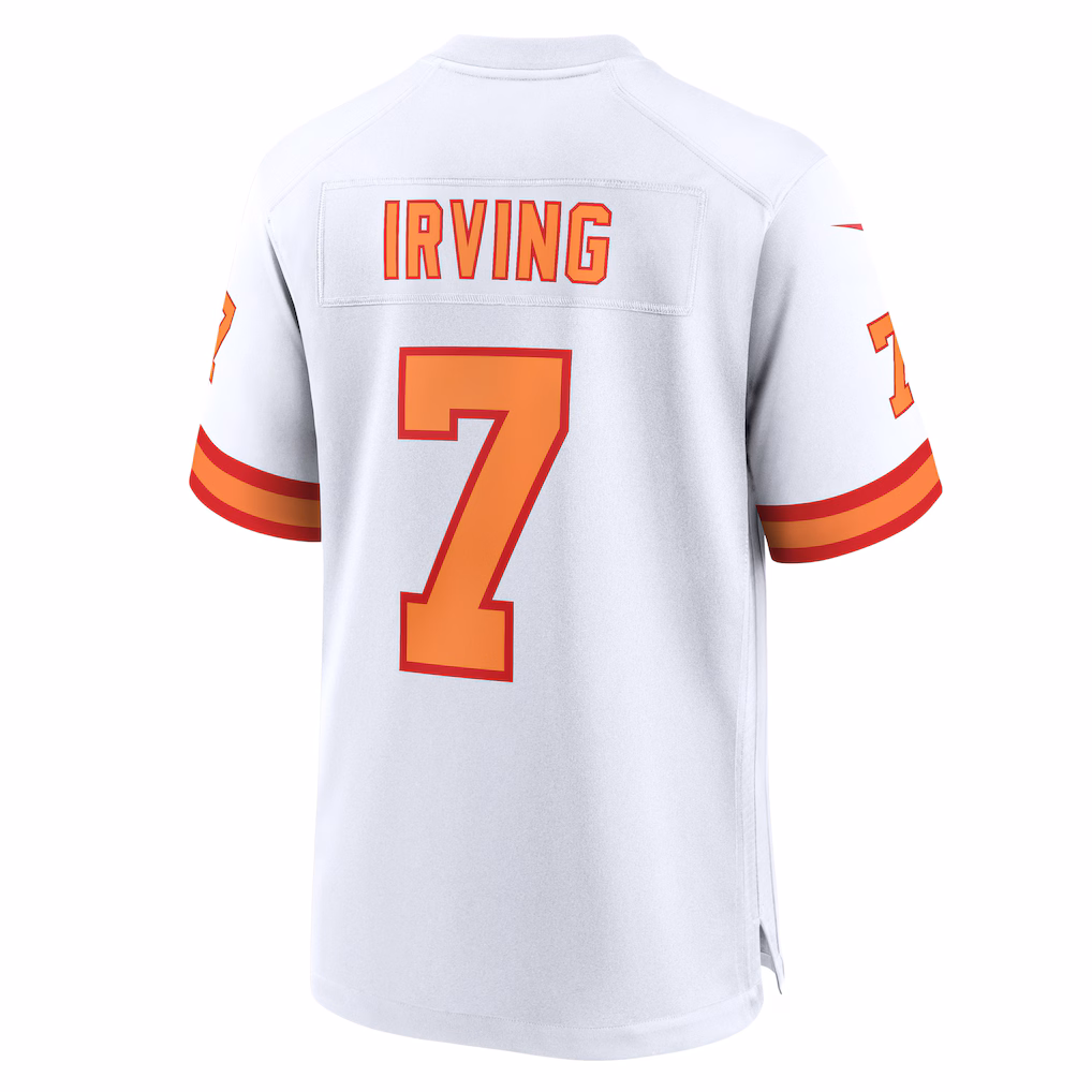 Bucky Irving #7 '76 Tampa Bay Buccaneers 50th Season Game Jersey - White