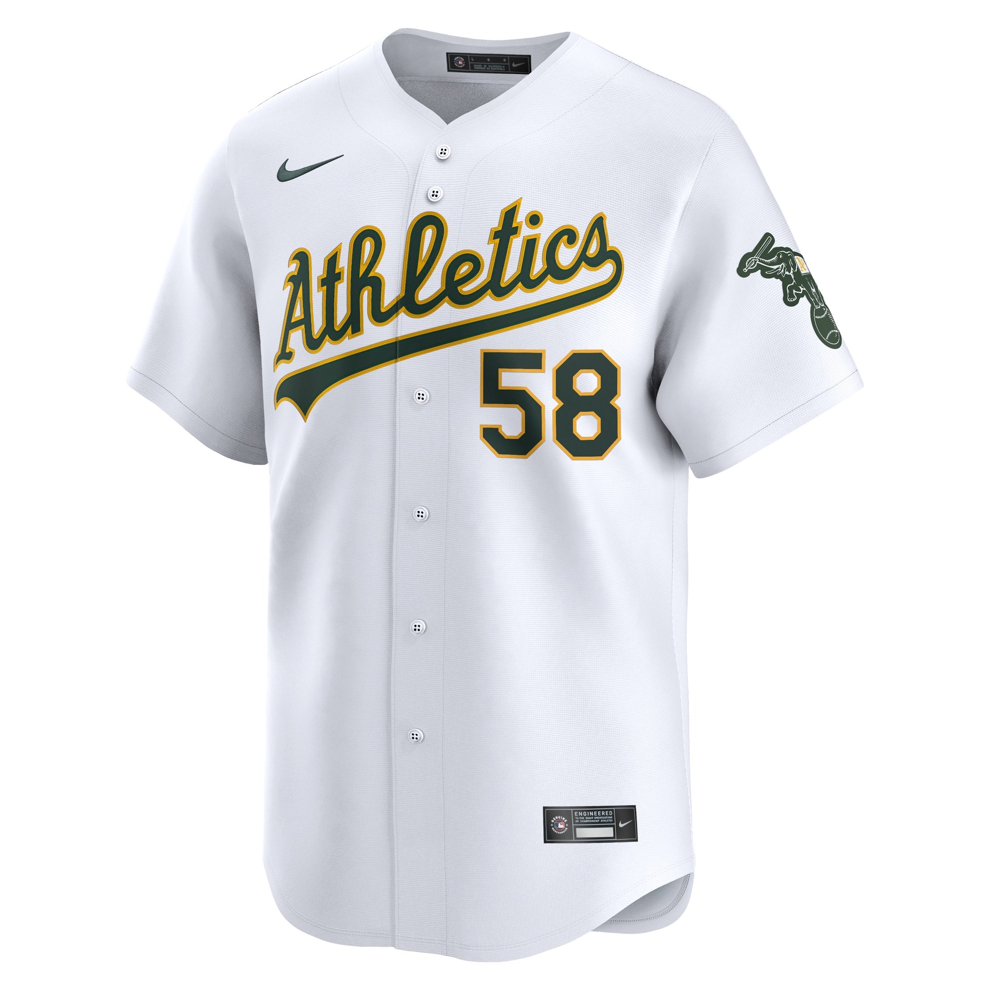 Men's Oakland Athletics Paul Blackburn  White Home Limited Player Jersey