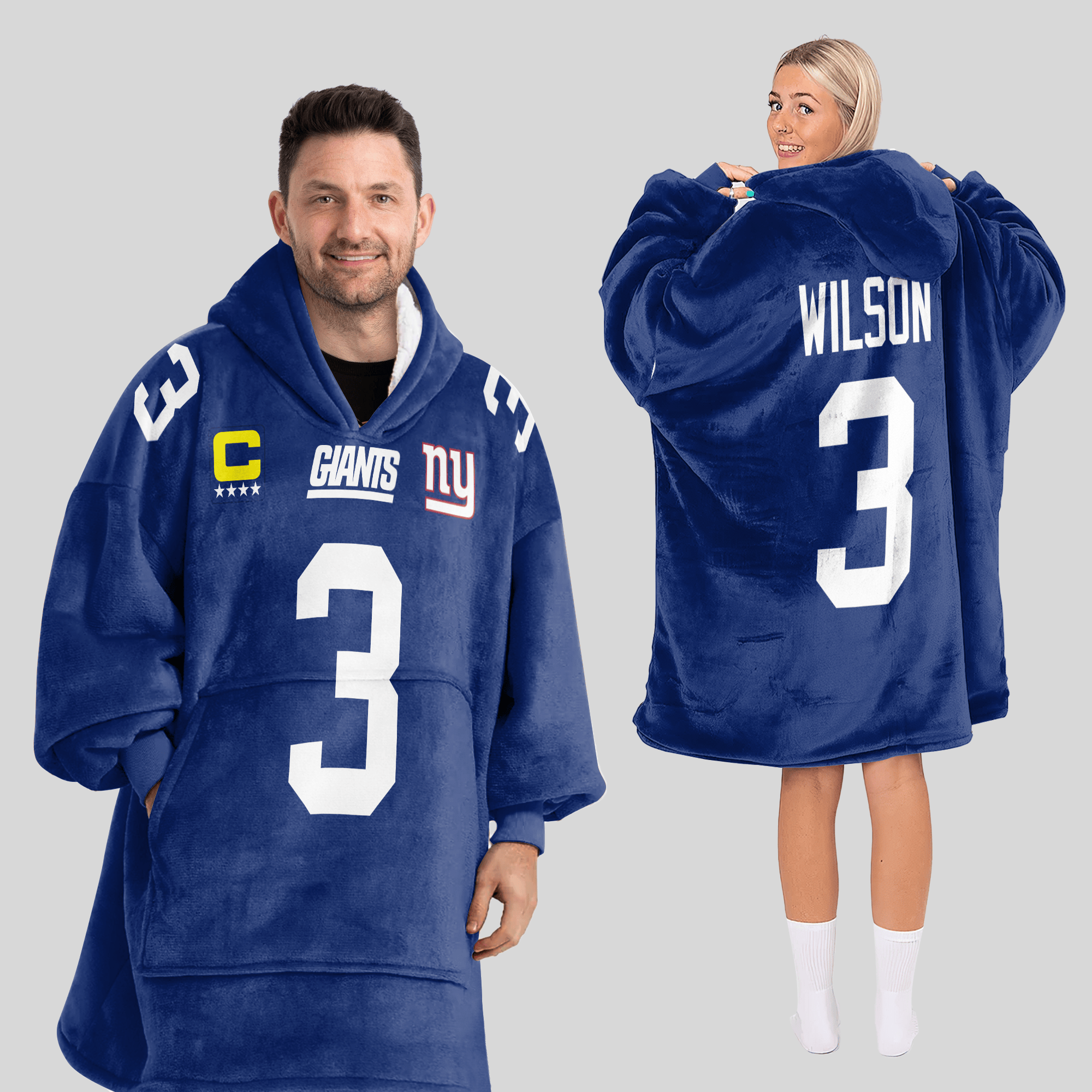 Adult R.W 3 Captain New York G Football Unisex Blanket Hoodie