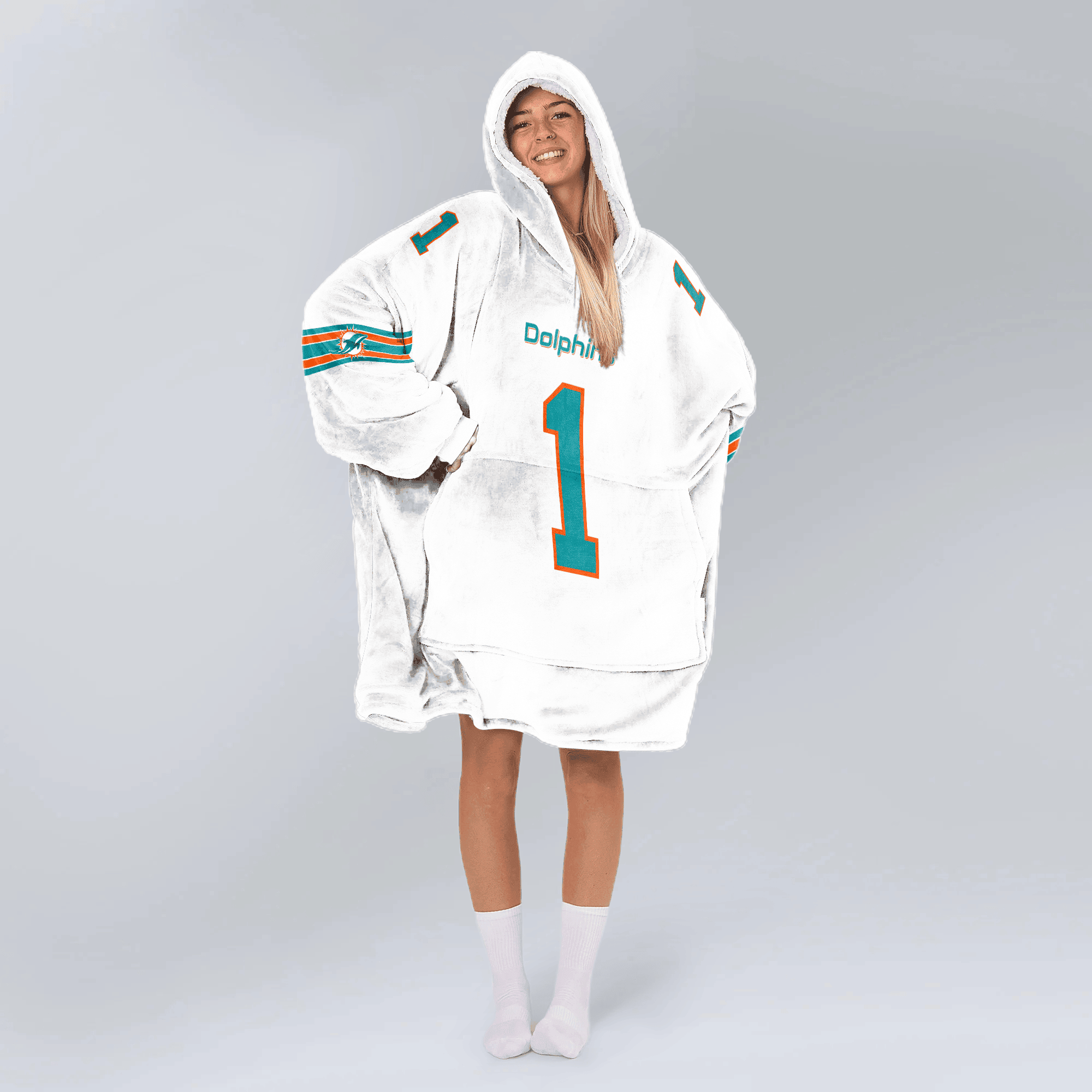 Adult 1 Miami Football Unisex Blanket Hoodie