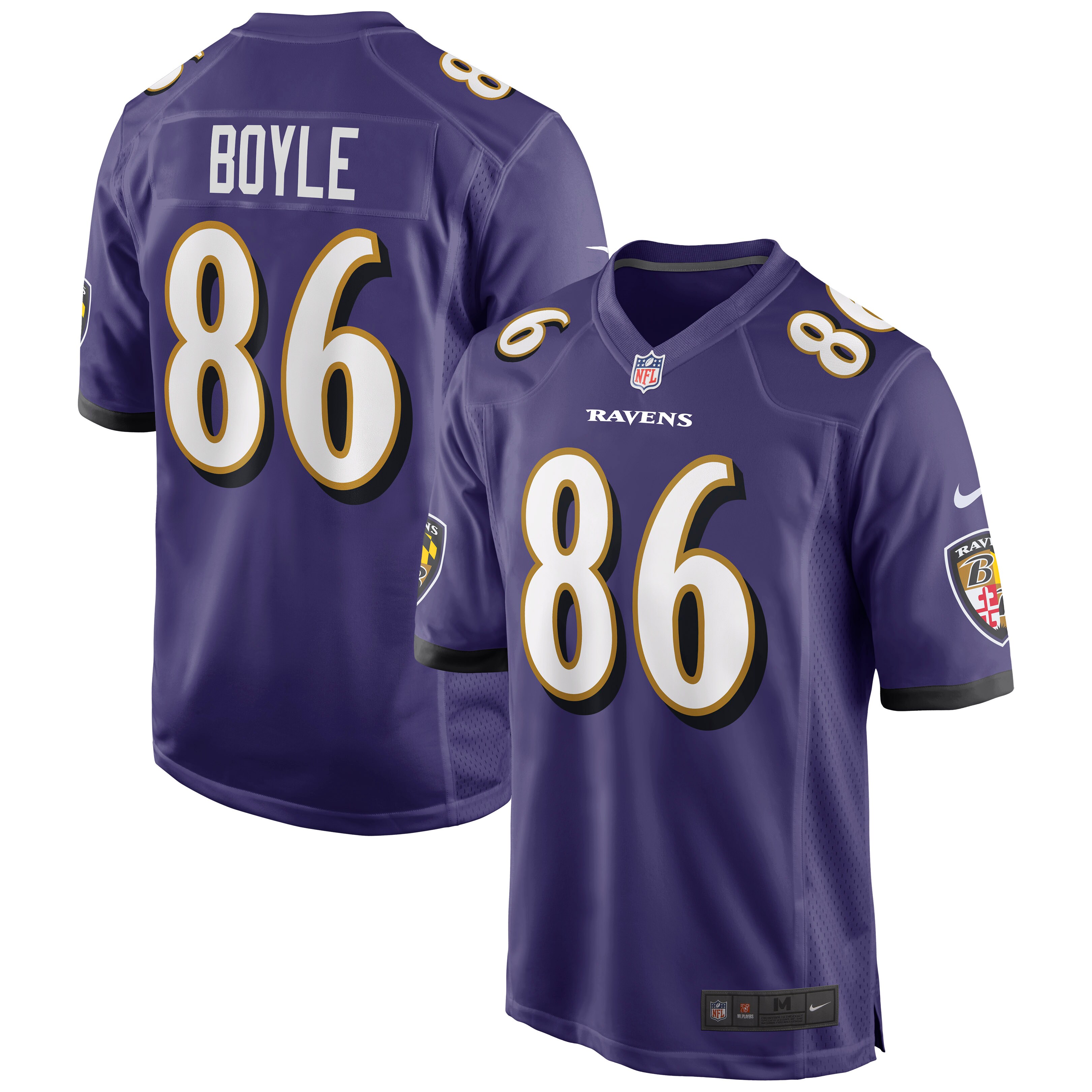 Nick Boyle Baltimore Ravens  Game Player Jersey - Purple
