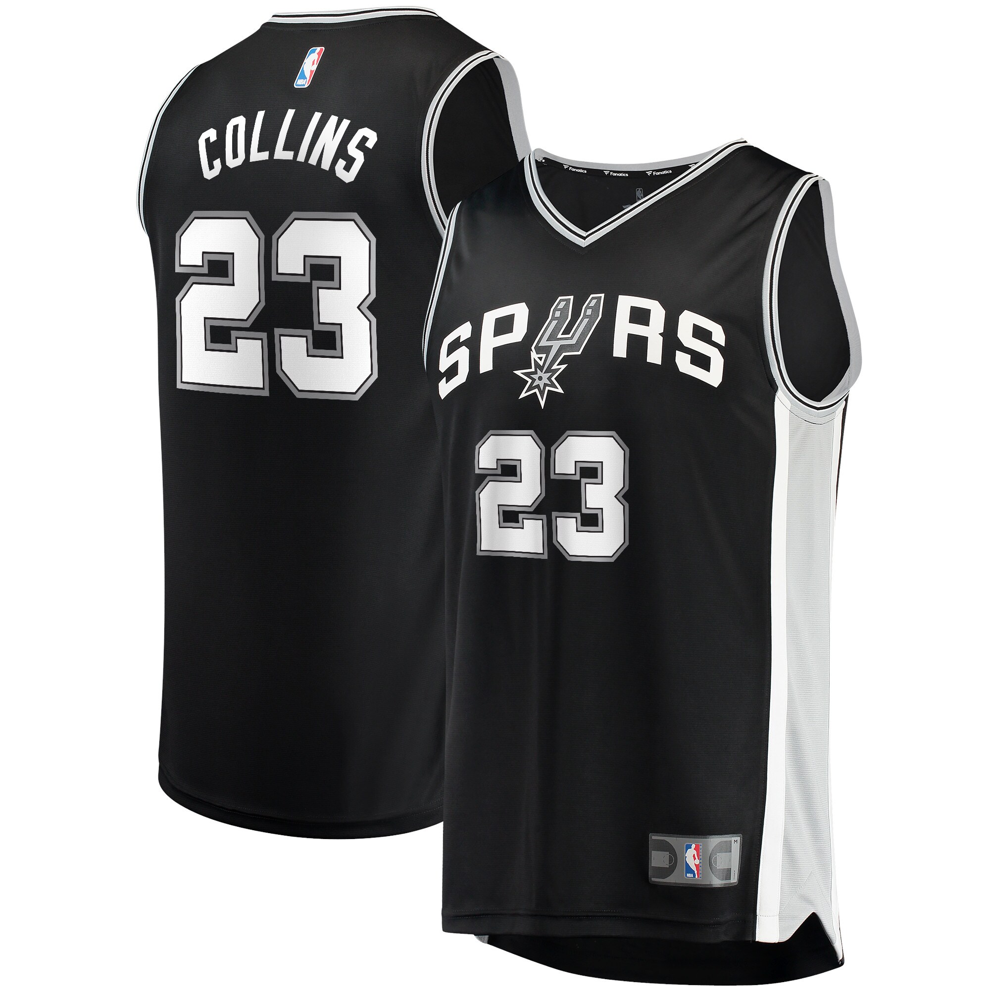 Zach Collins San Antonio Spurs  2021/22 Fast Break Replica Jersey - Icon Edition - Black