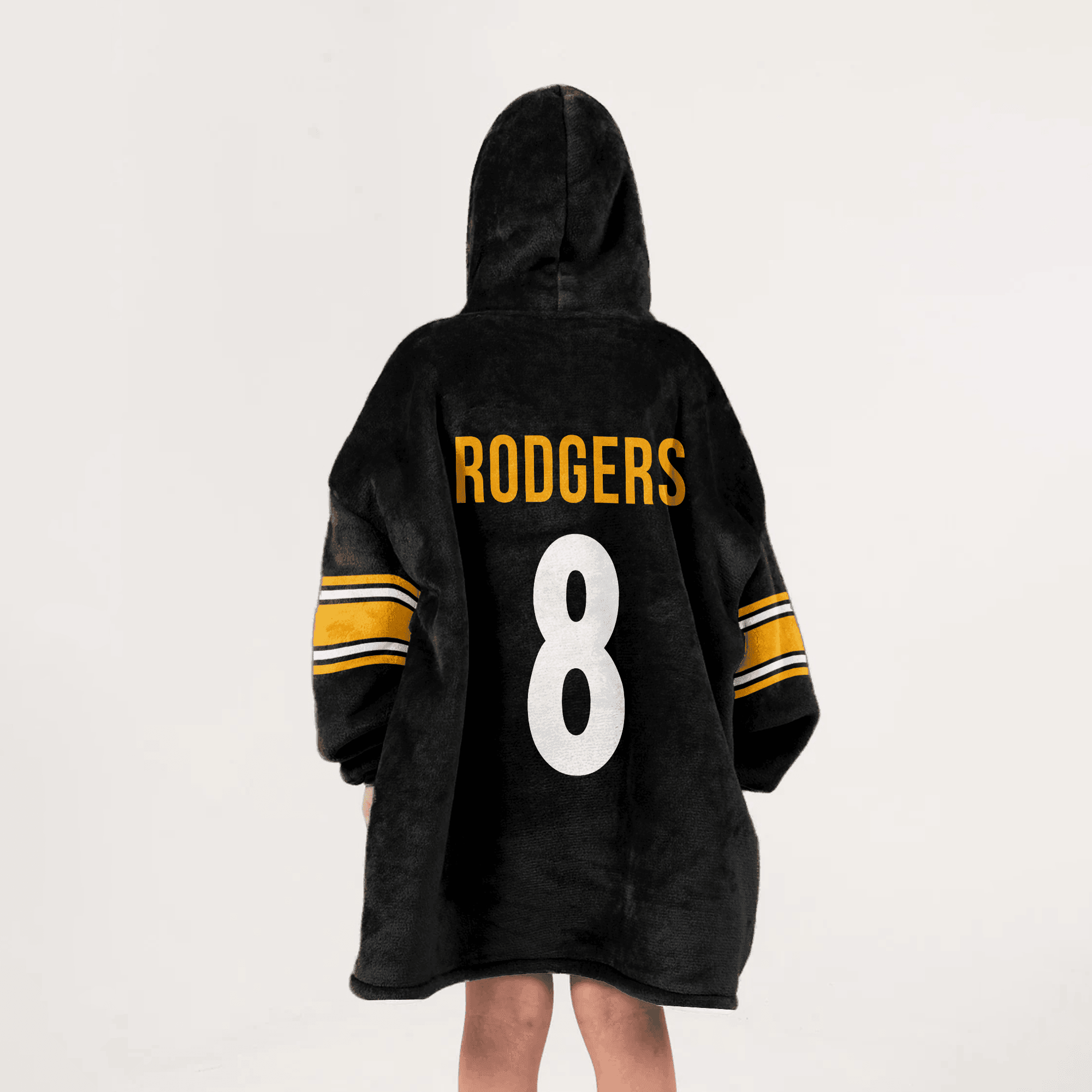 Kid 8 Pittsburgh Football Unisex Blanket Hoodie
