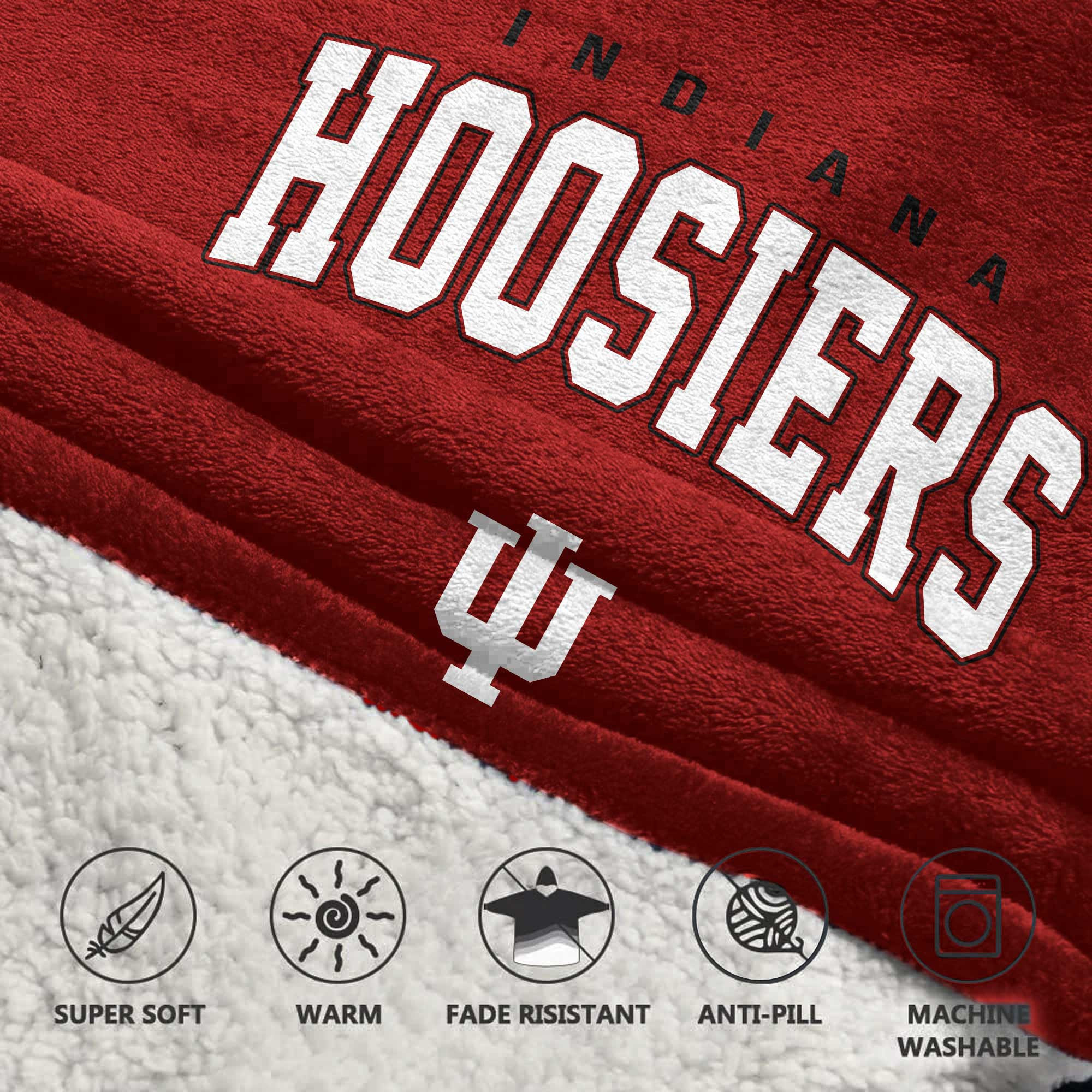 Adult Indiana Football Unisex Blanket Hoodie