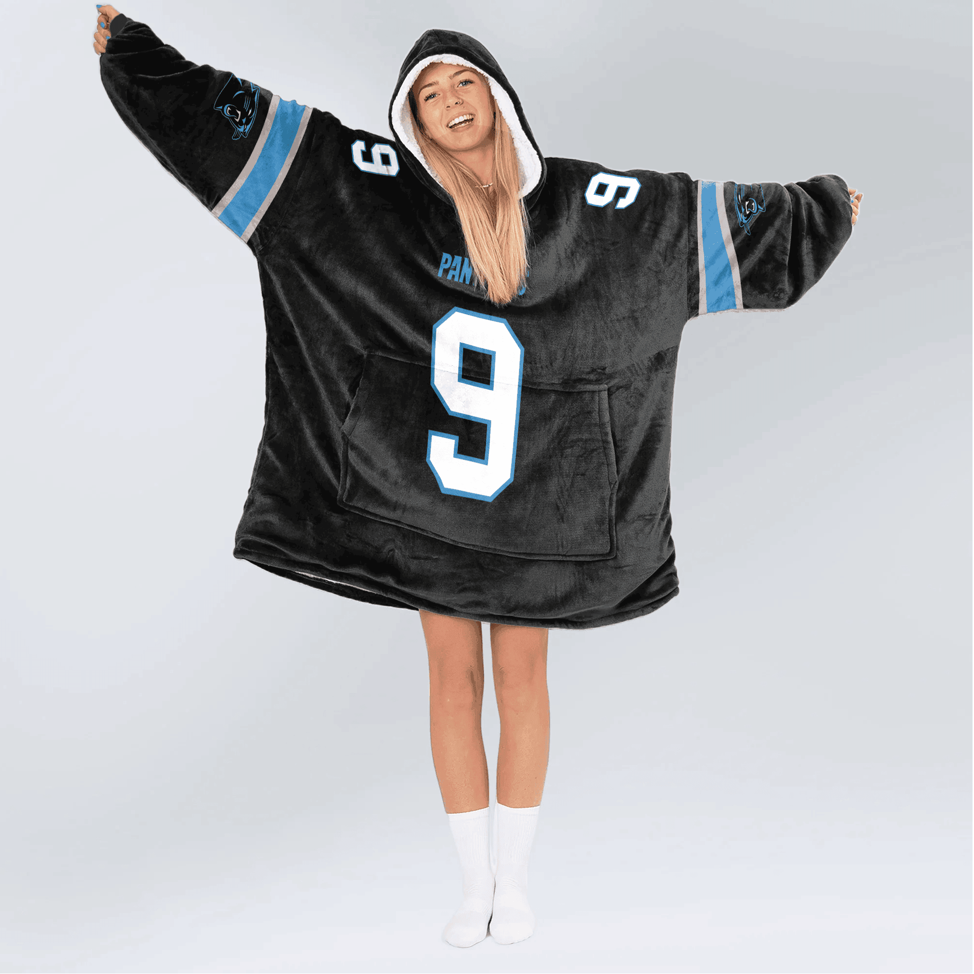 Adult 9 Carolina Football Unisex Blanket Hoodie