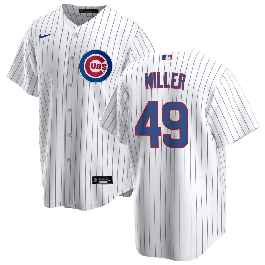 Men's #49 Tyson Miller Chicago Cubs  Home White Jersey