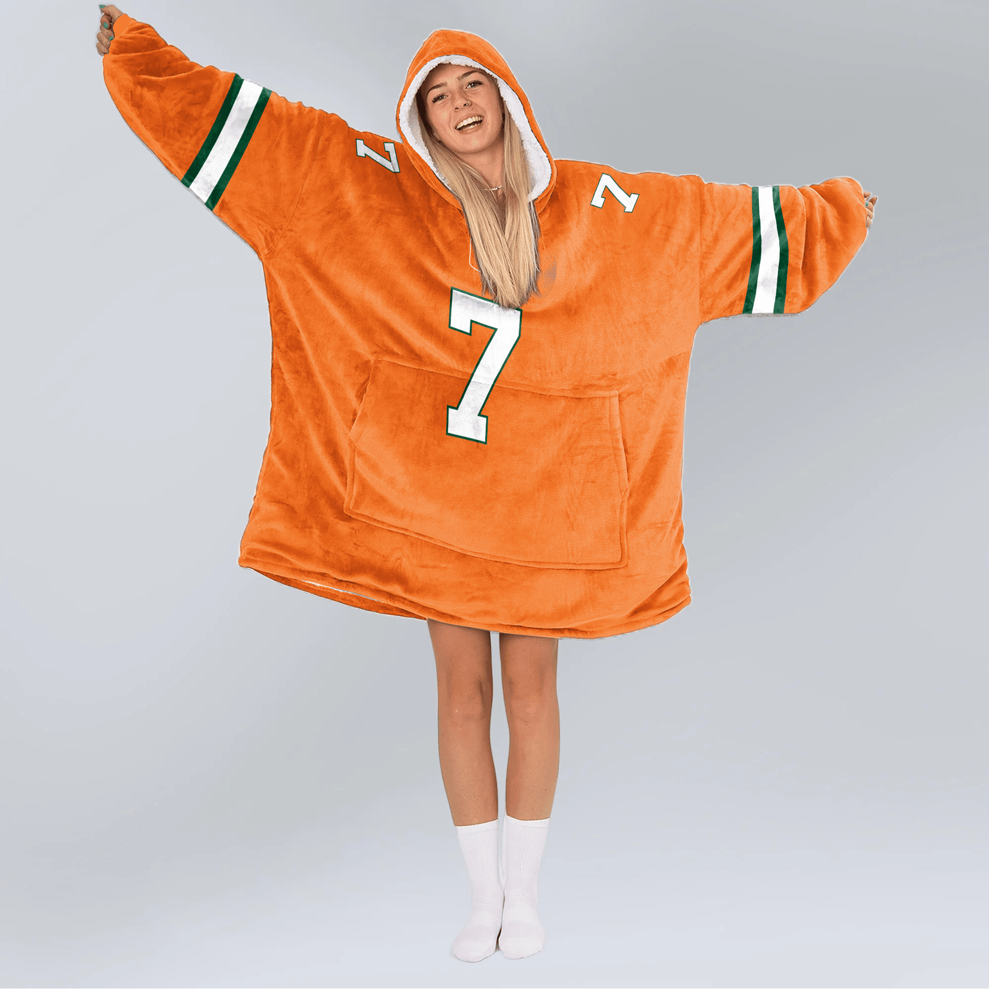 Adult C.J.D 7 Miami Football Unisex Blanket Hoodie
