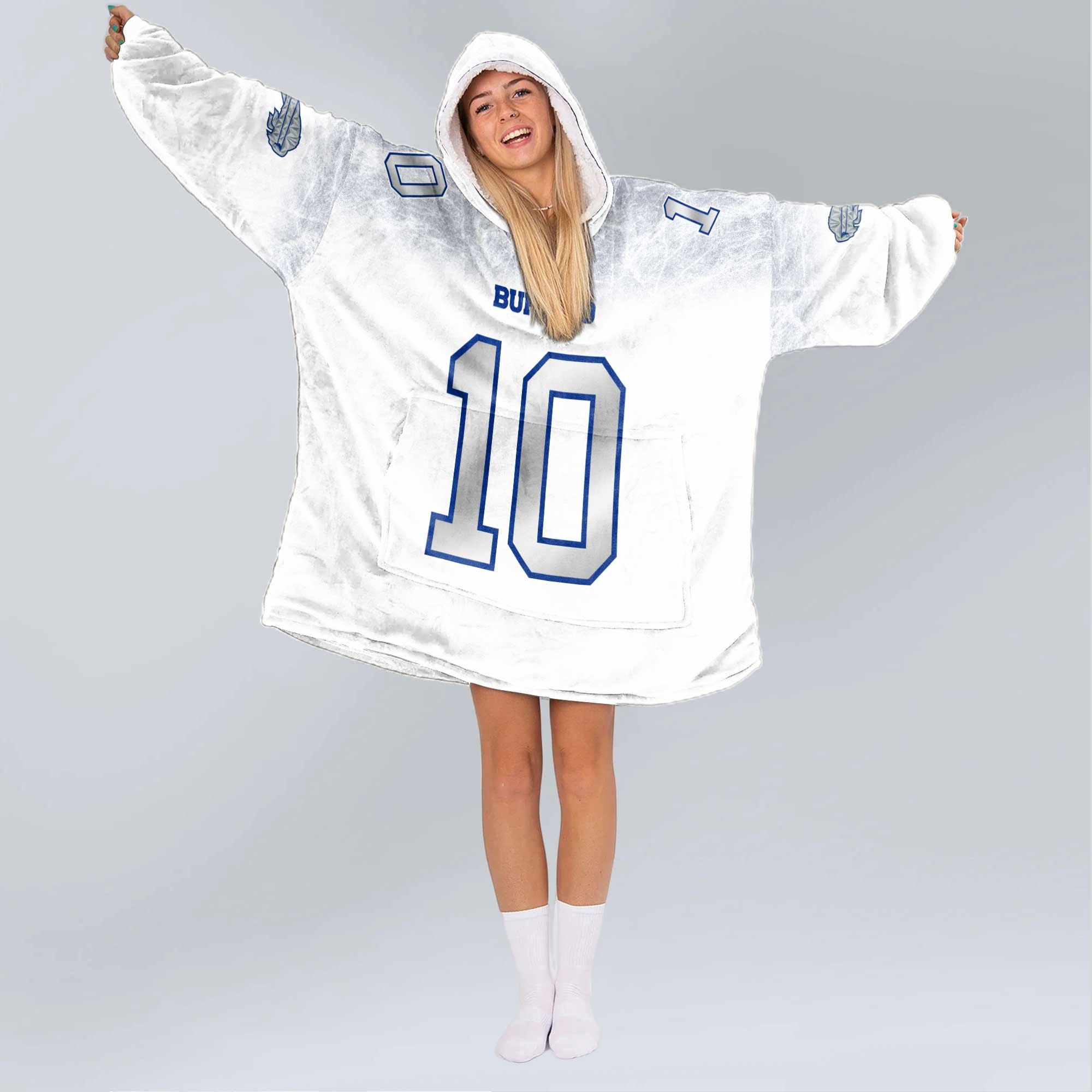 K.S 10 Buffalo Football Unisex Blanket Hoodie