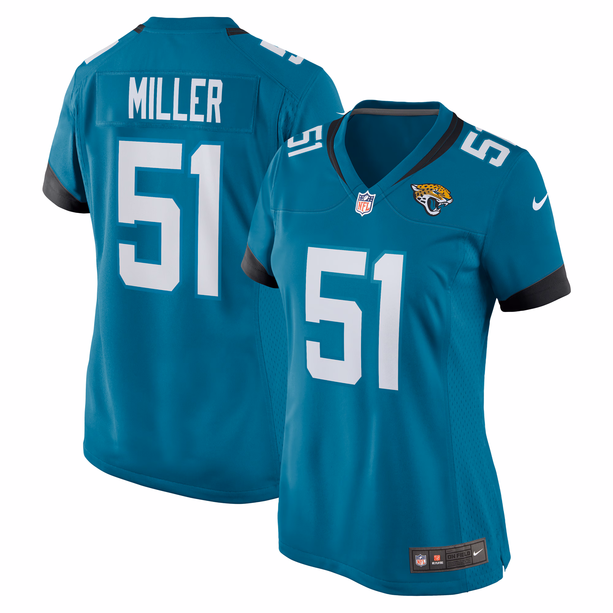 Ventrell Miller Jacksonville Jaguars Women's  Game Jersey -  Teal