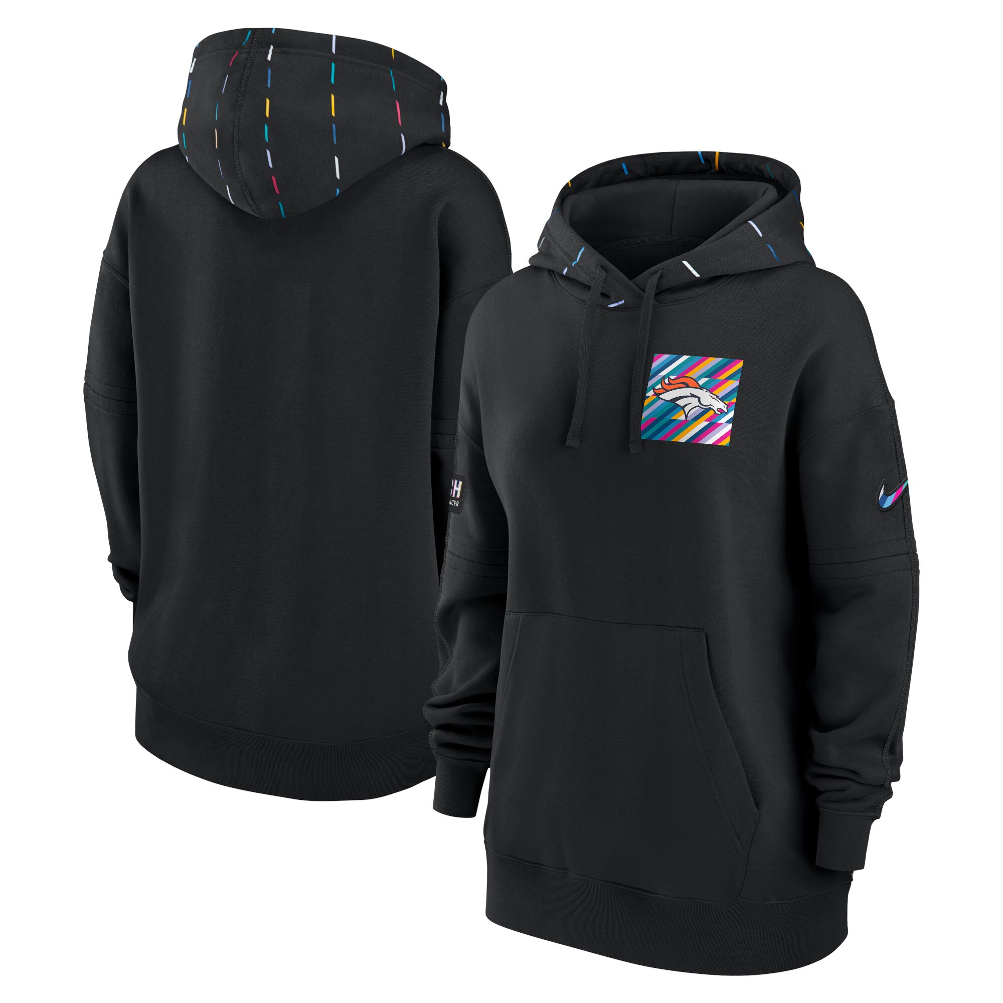 Denver Broncos  Women's 2023  Crucial Catch Club Pullover Hoodie - Black