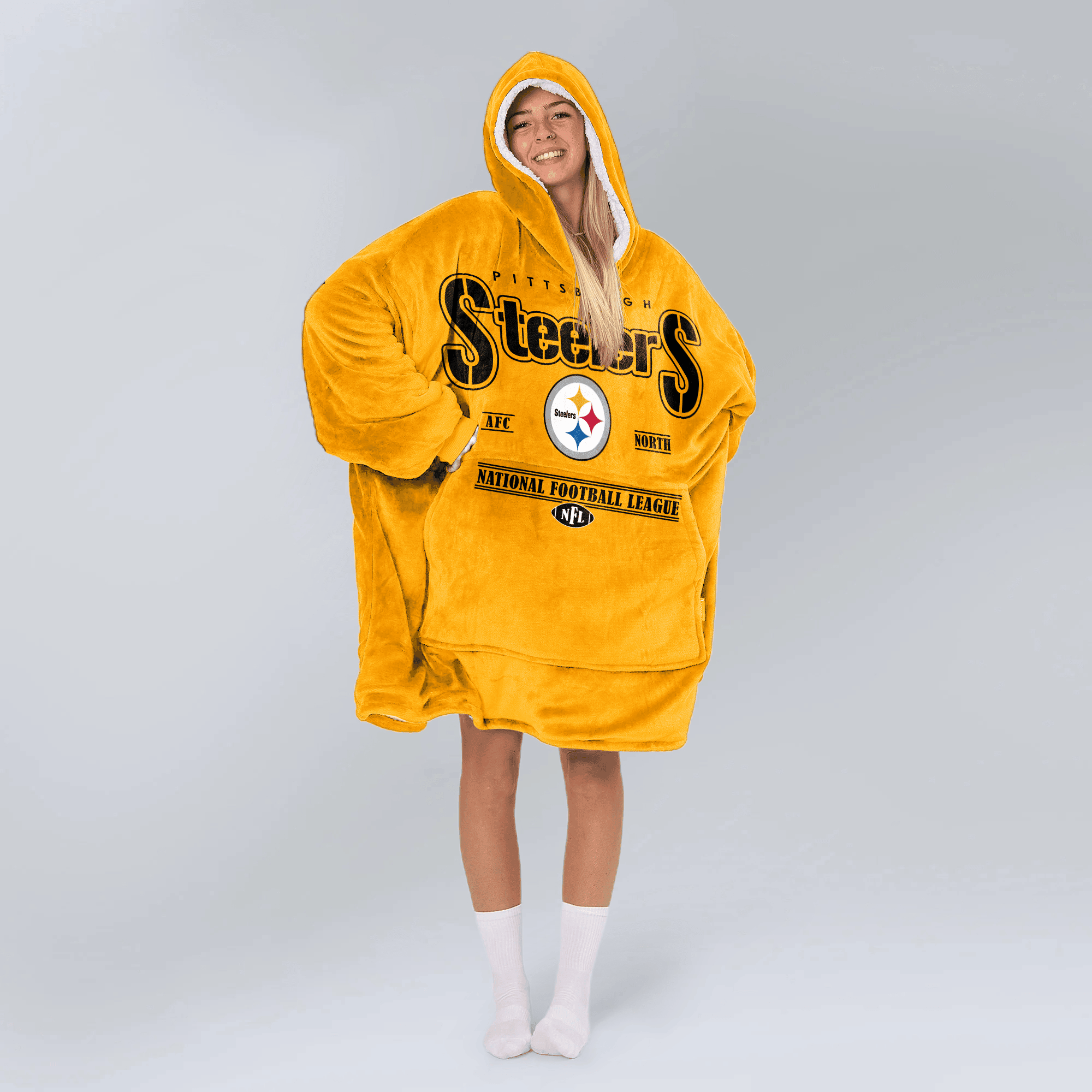 Adult Terrible Towel Pittsburgh Football Unisex Blanket Hoodie