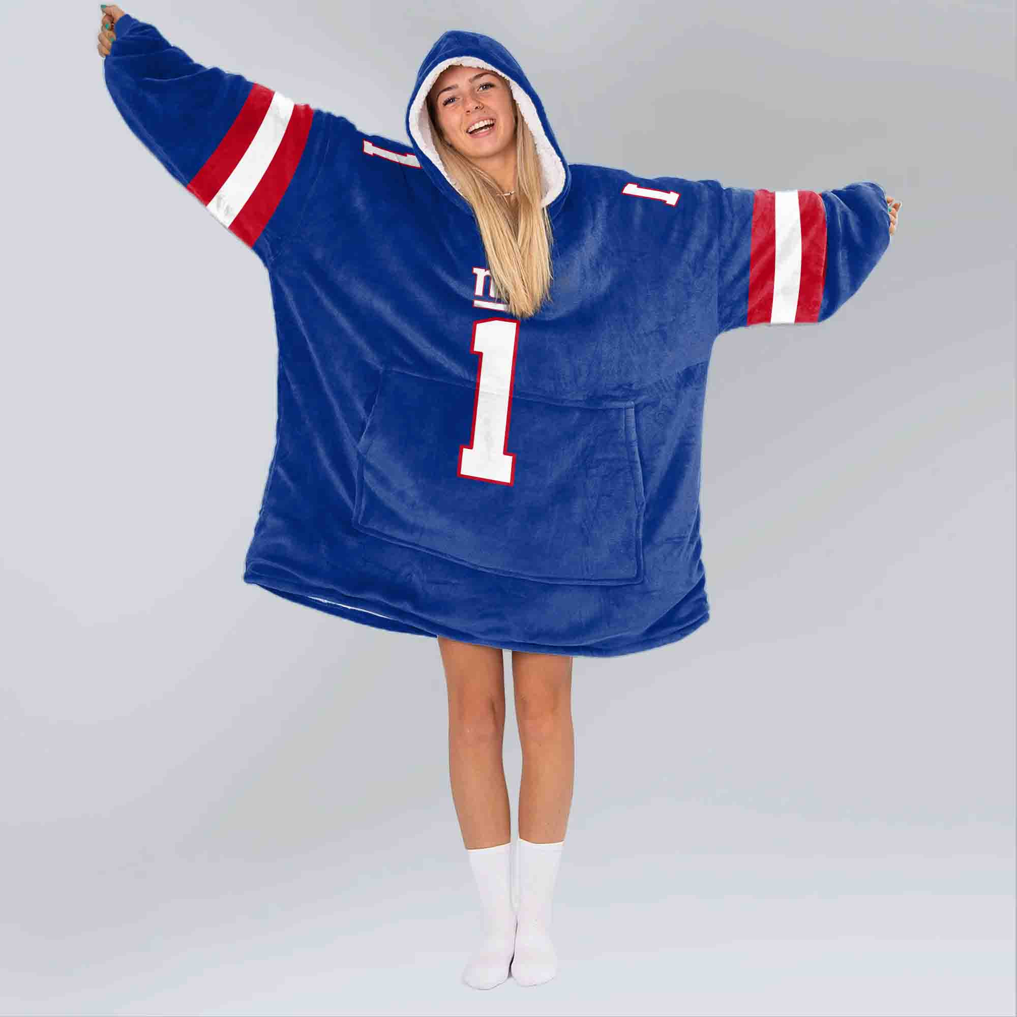 Adult M.N 1 New York G Football Unisex Blanket Hoodie